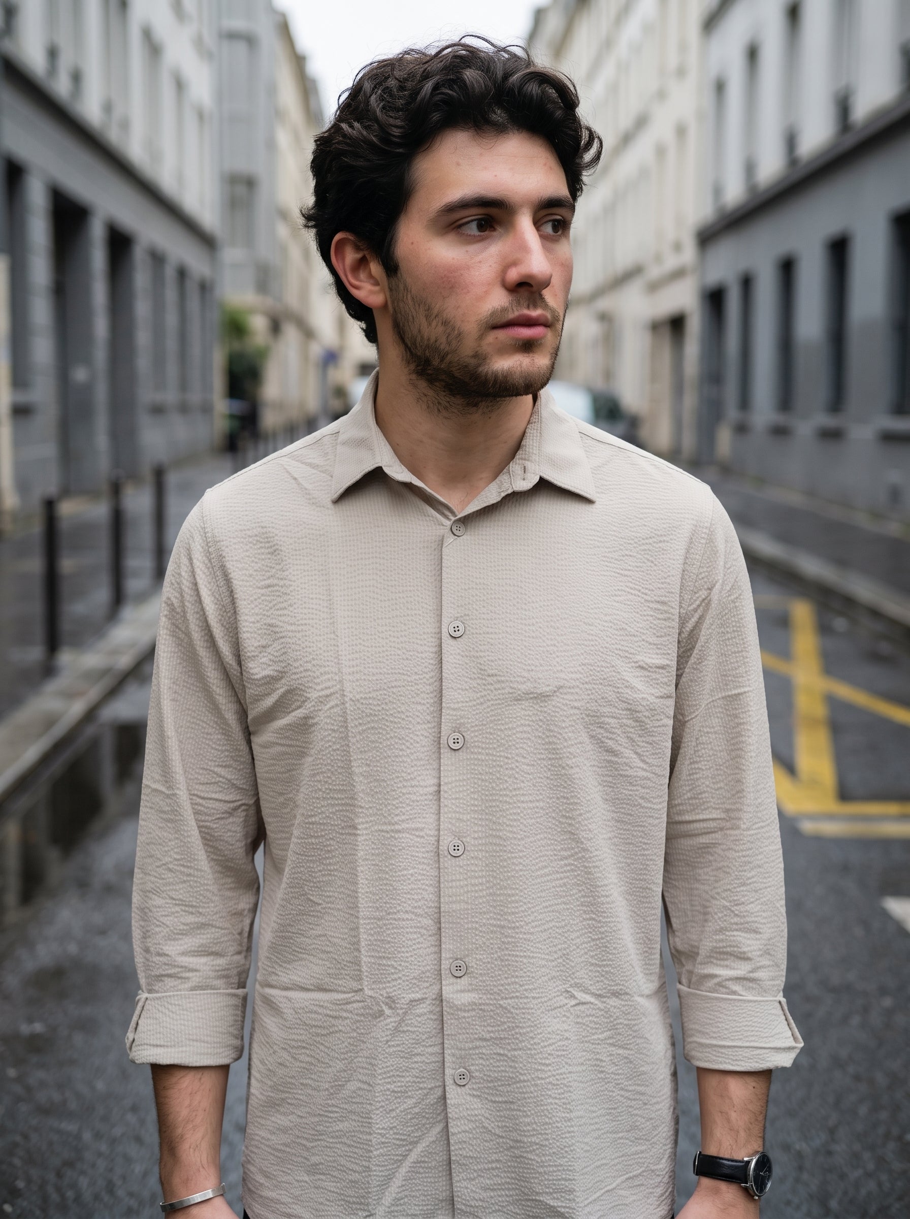 Men's Imported Bone Relaxed Fit Shirt