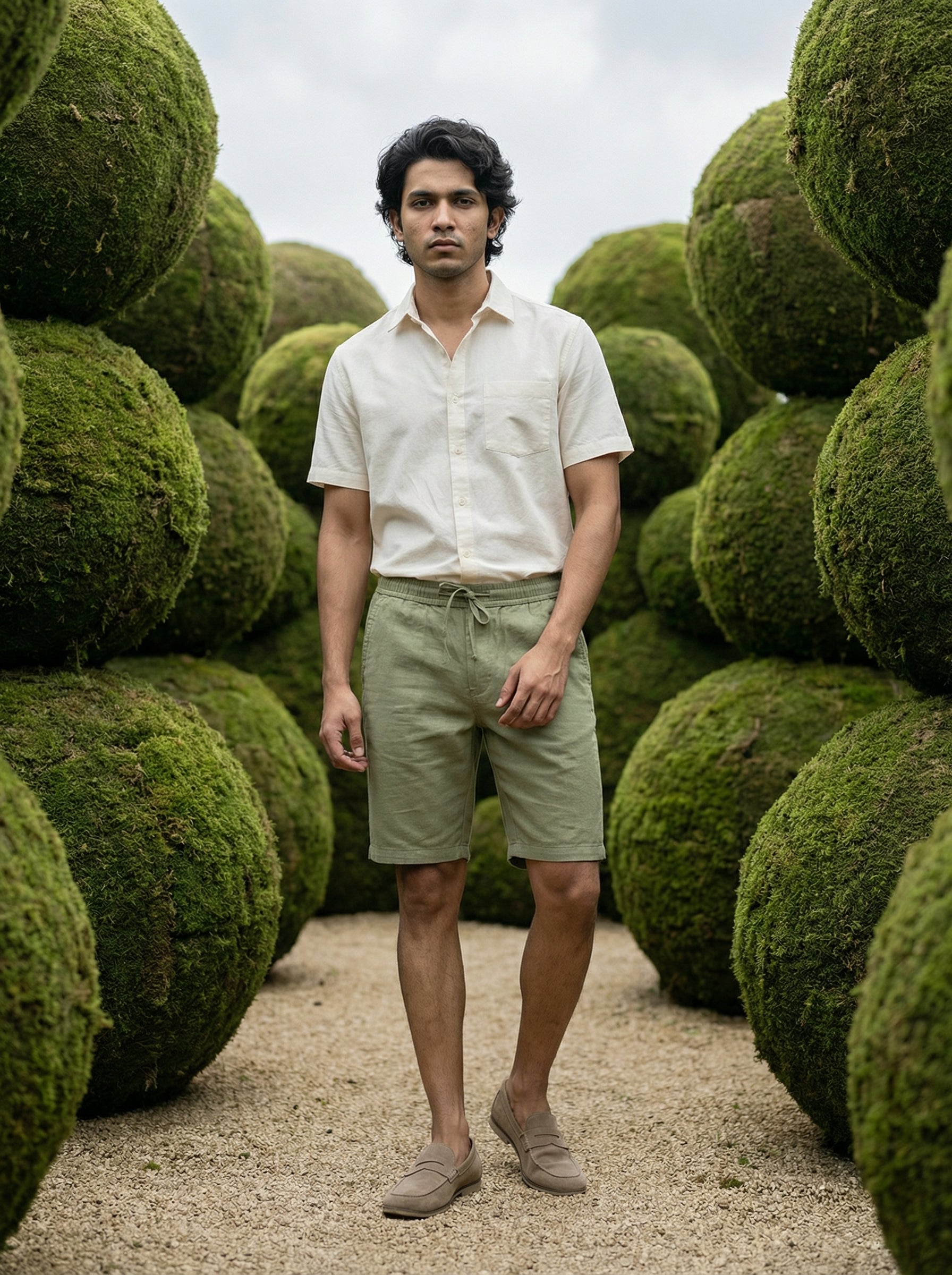 Men’s Pista Linen Slub Shorts Lightweight Regular Fit