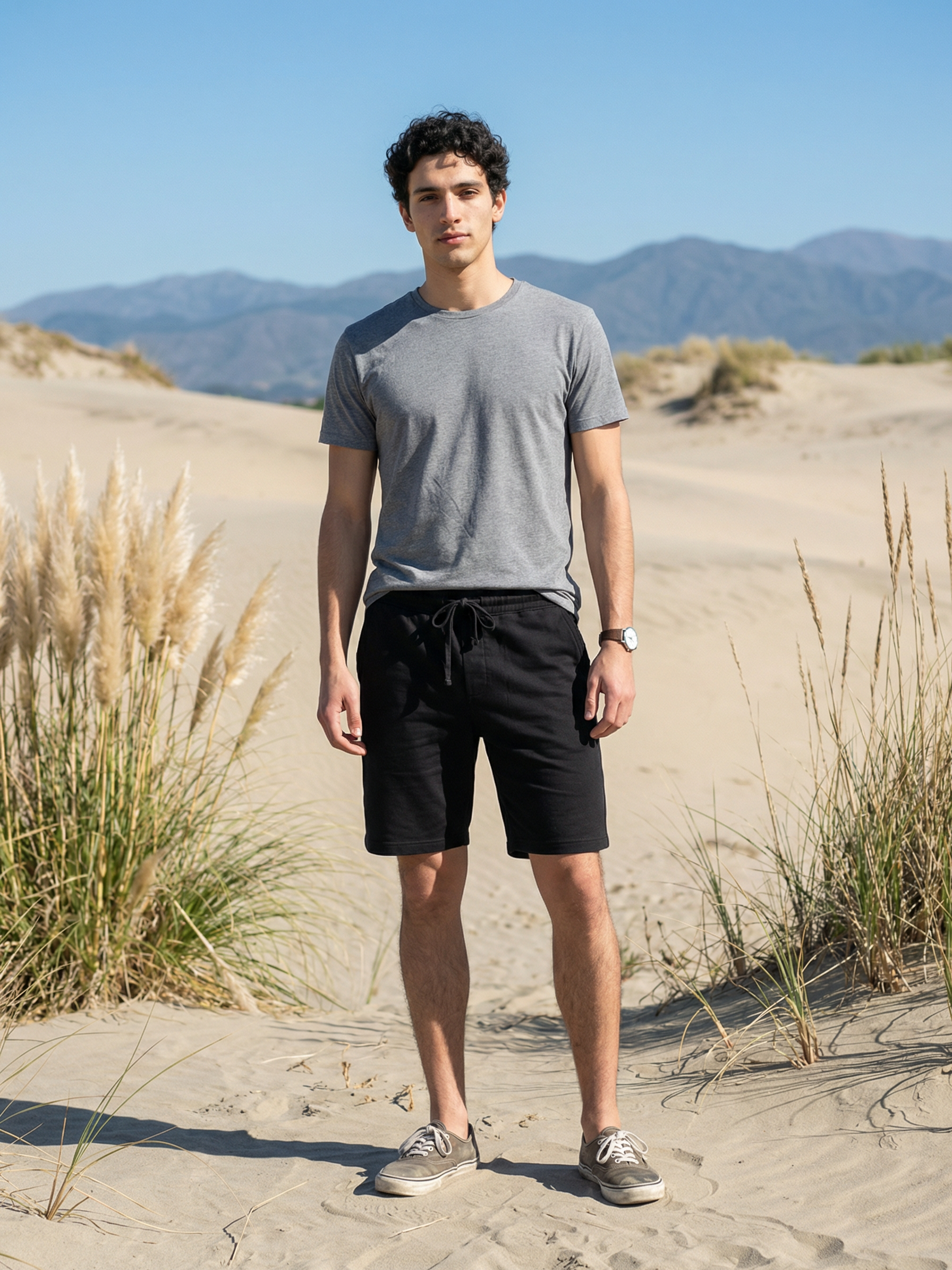 Men’s Black Linen Slub Shorts Lightweight Regular Fit