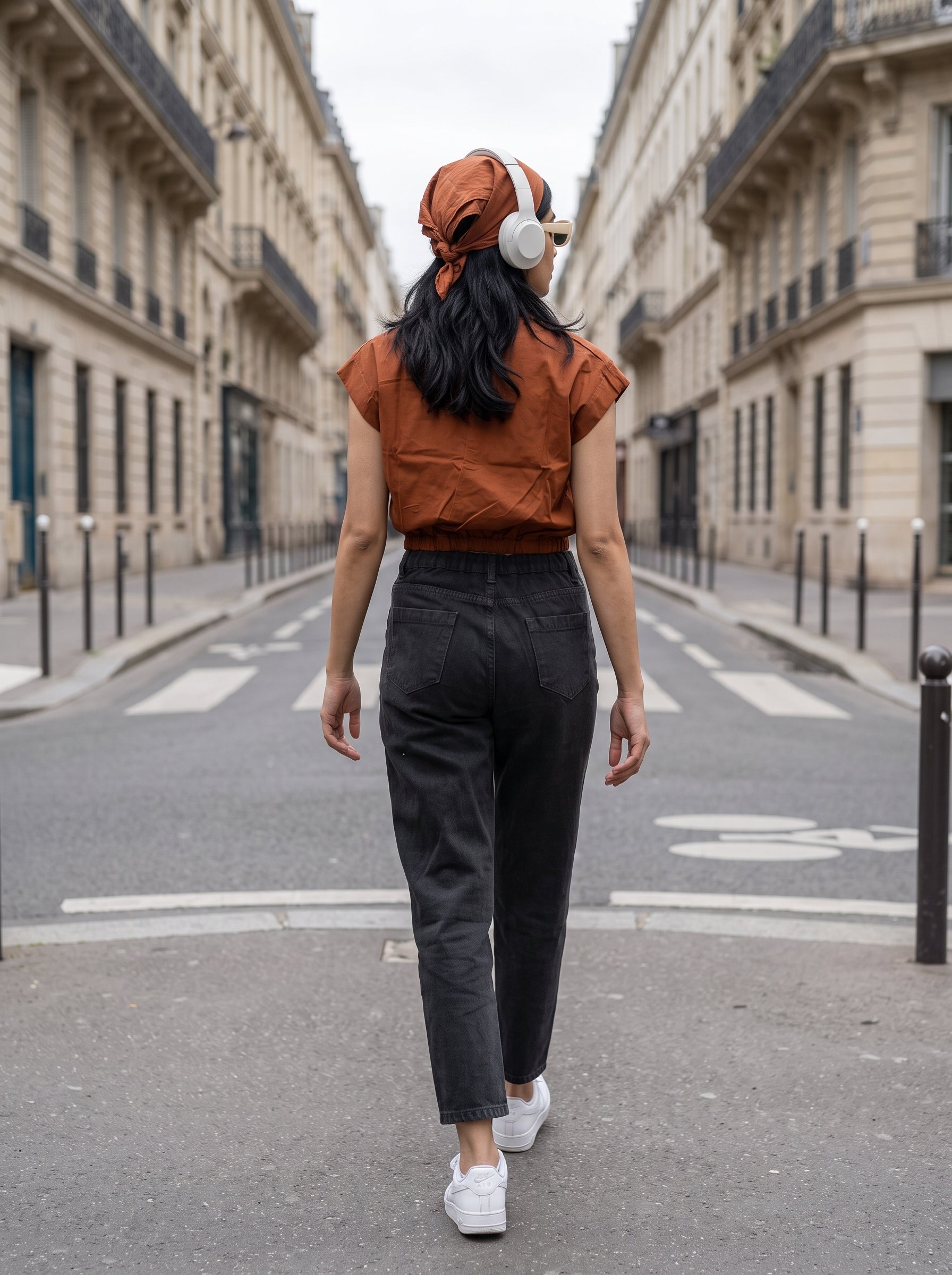 Women's Cotton Twill Brick Orange Regular Fit Top