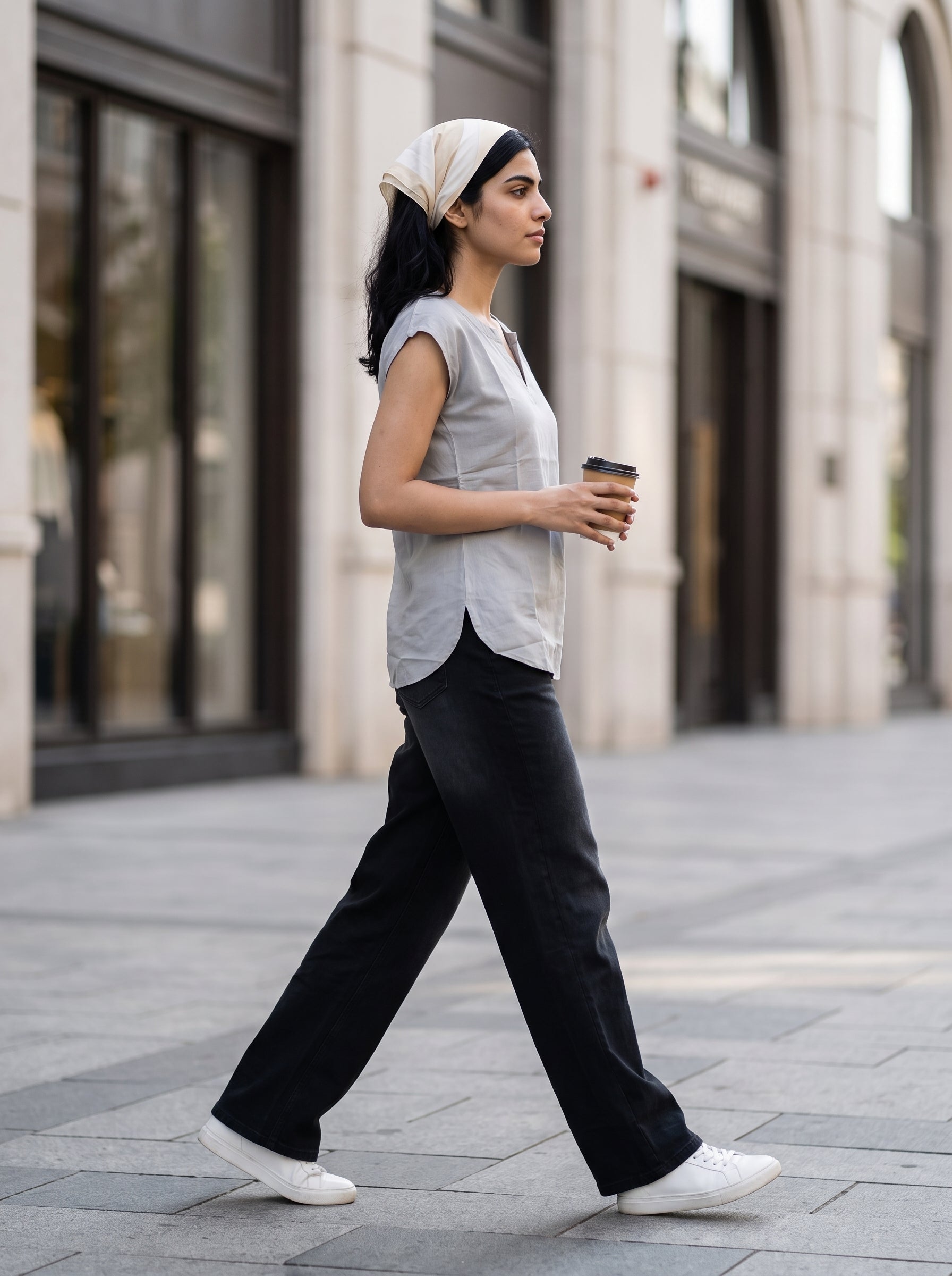 Women's Rayon Slub Grey Regular Fit Top