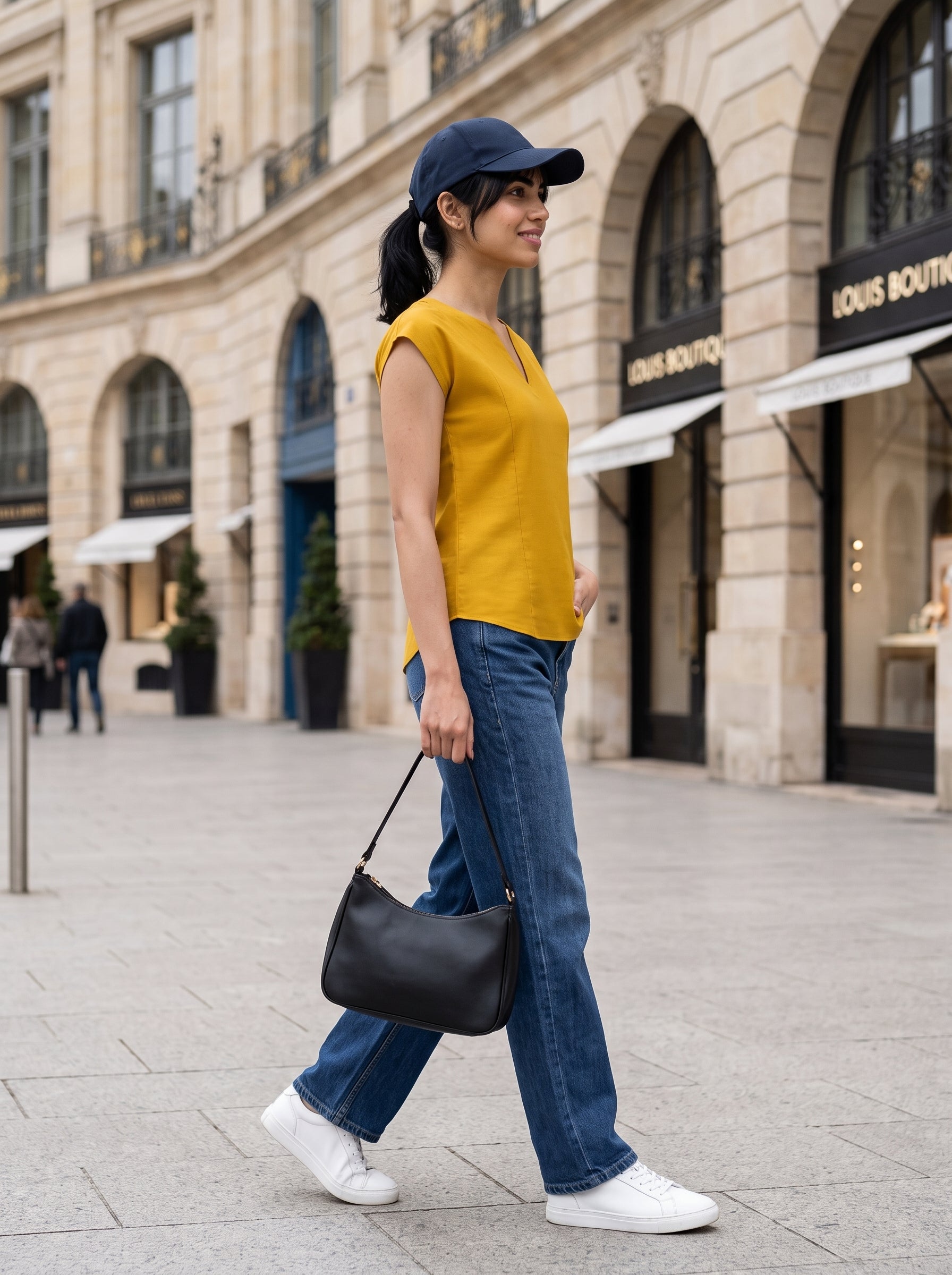 Women's Rayon Slub Mustard Regular Fit Top