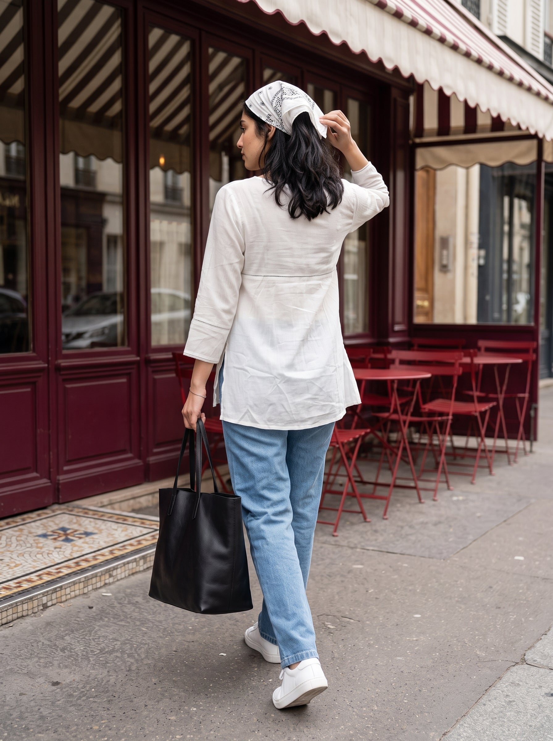 Women's Imported White Relaxed Fit Top