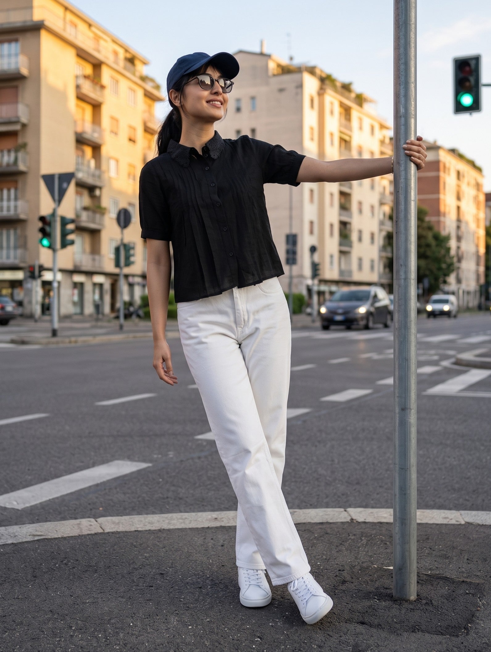 Women's Imported Black Regular Fit Top