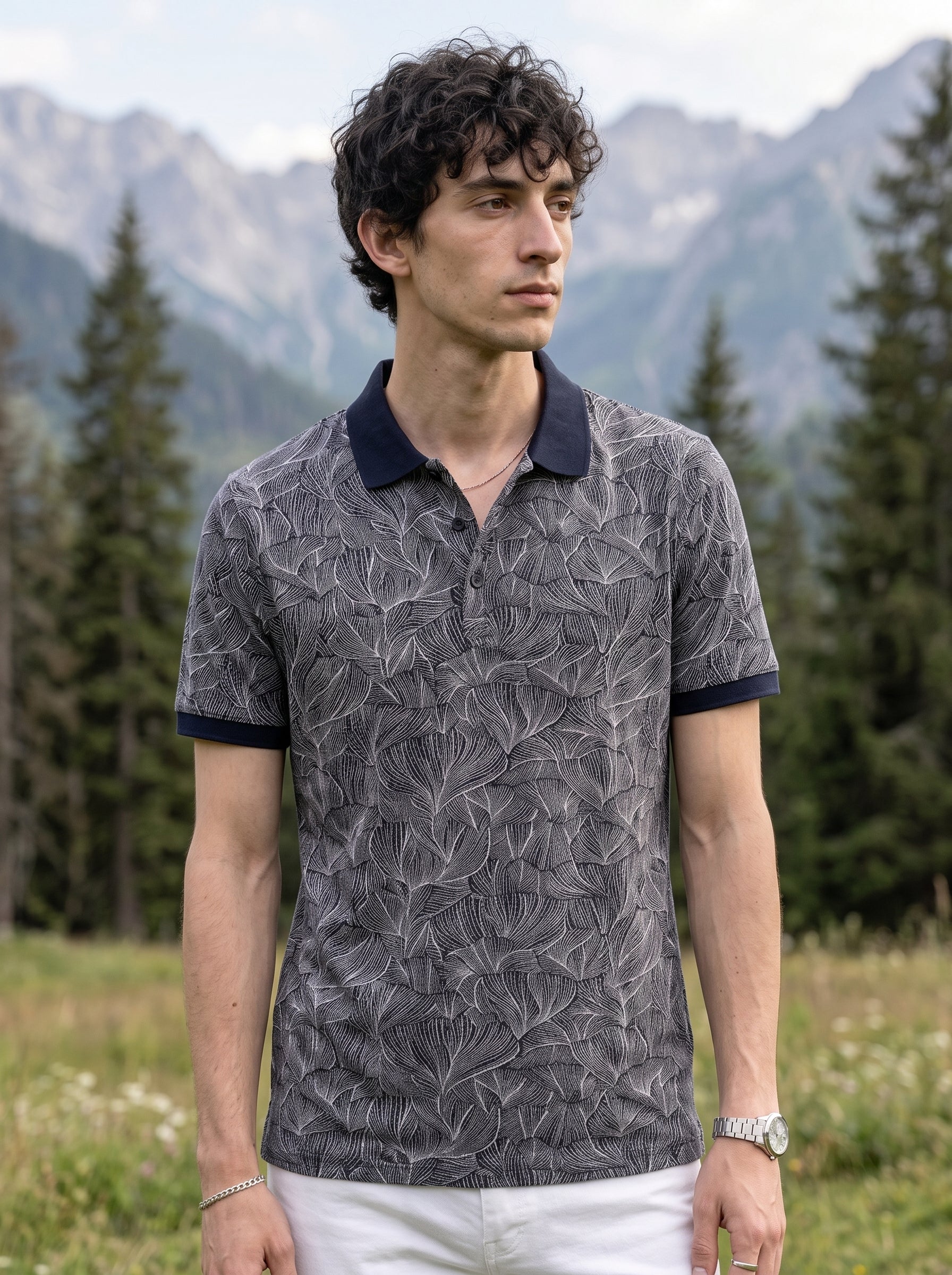 Men's 100% Cotton Polo Pique Navy Relaxed Fit Polo T Shirt