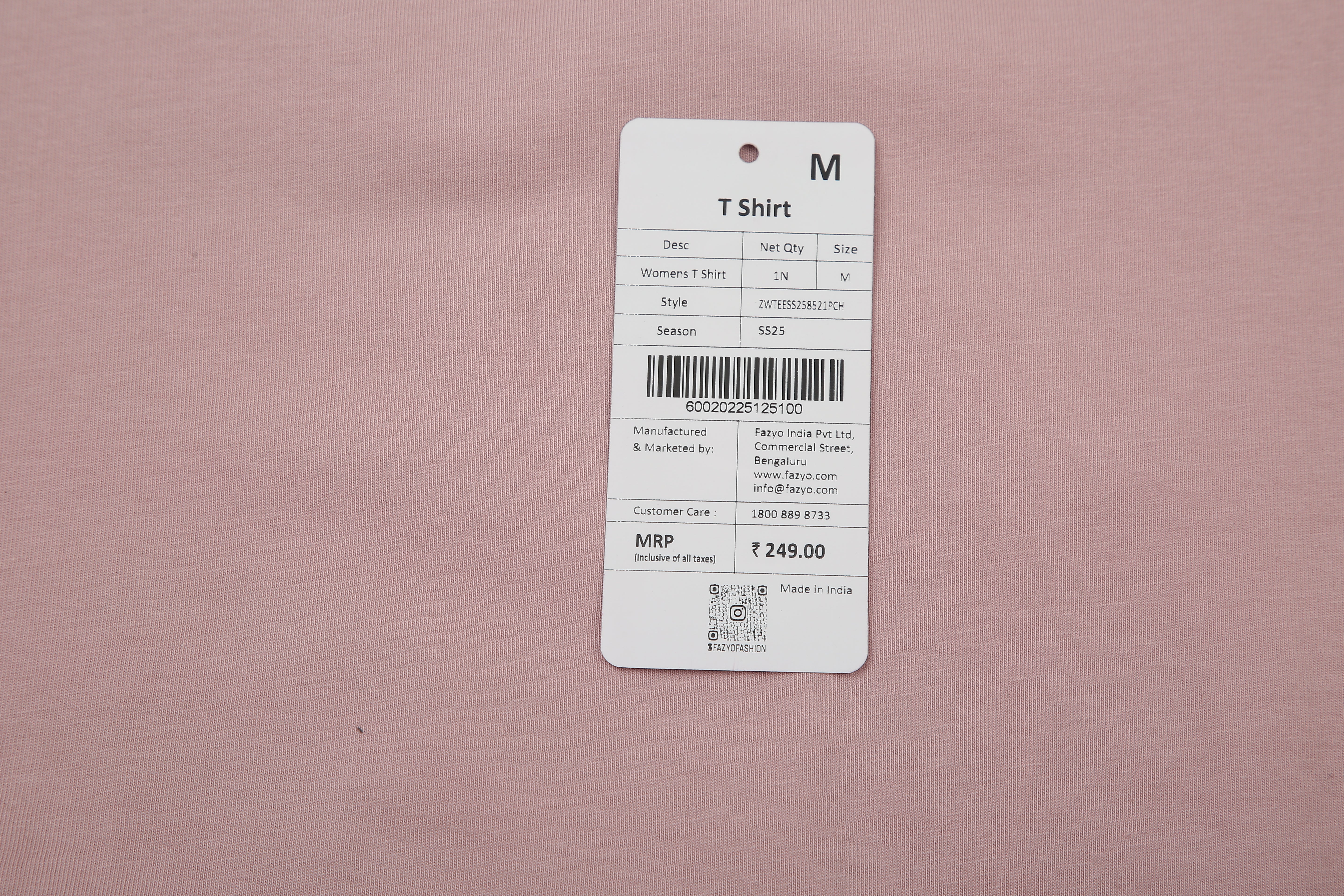 Peach Jersey Oversized Tee