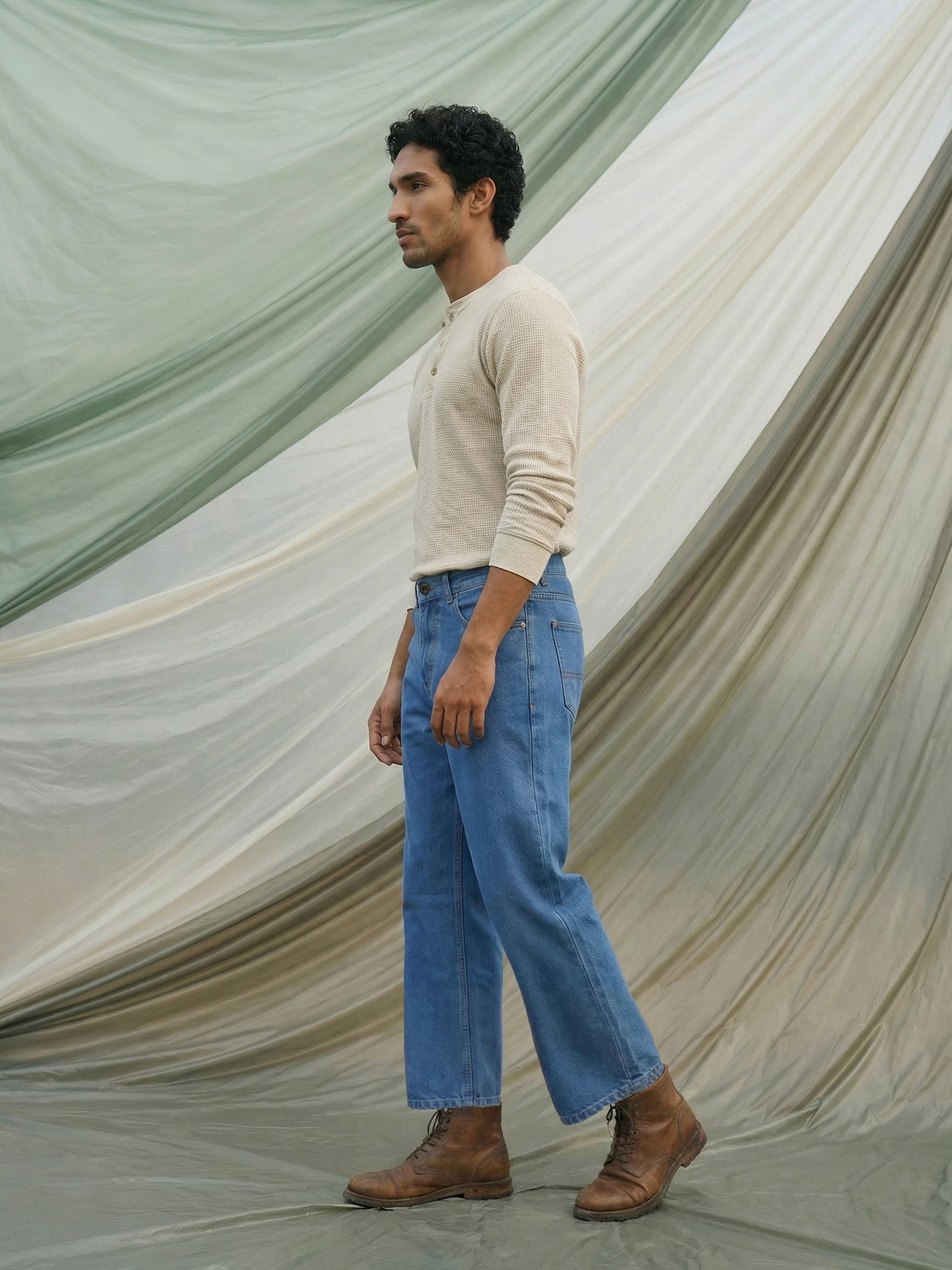 Light Blue Denim Jeans For Male