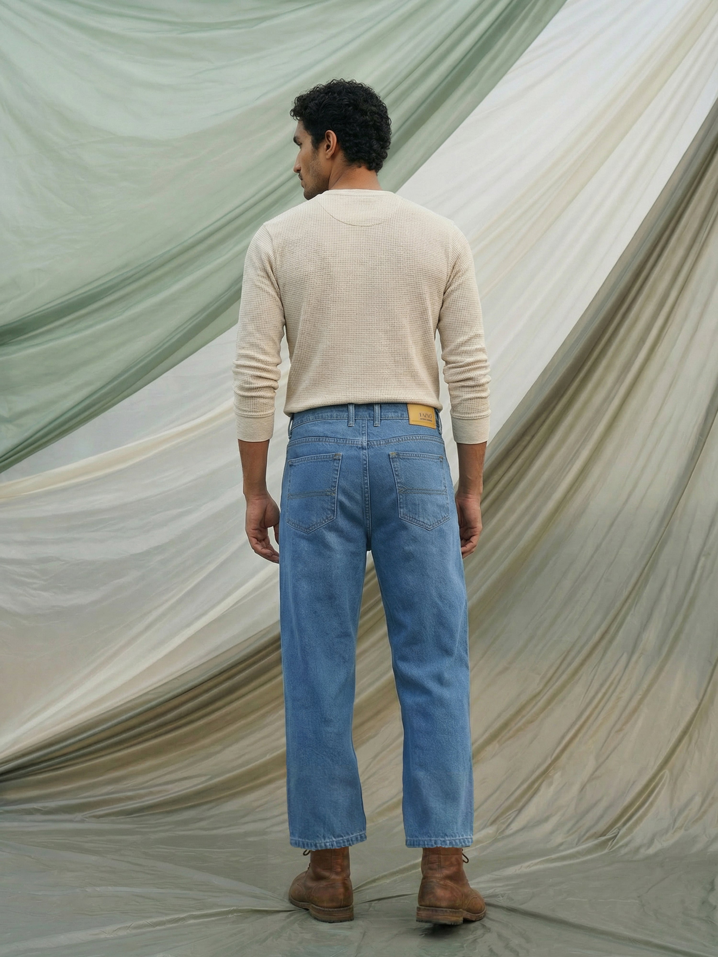 Light Blue Denim Jeans For Male