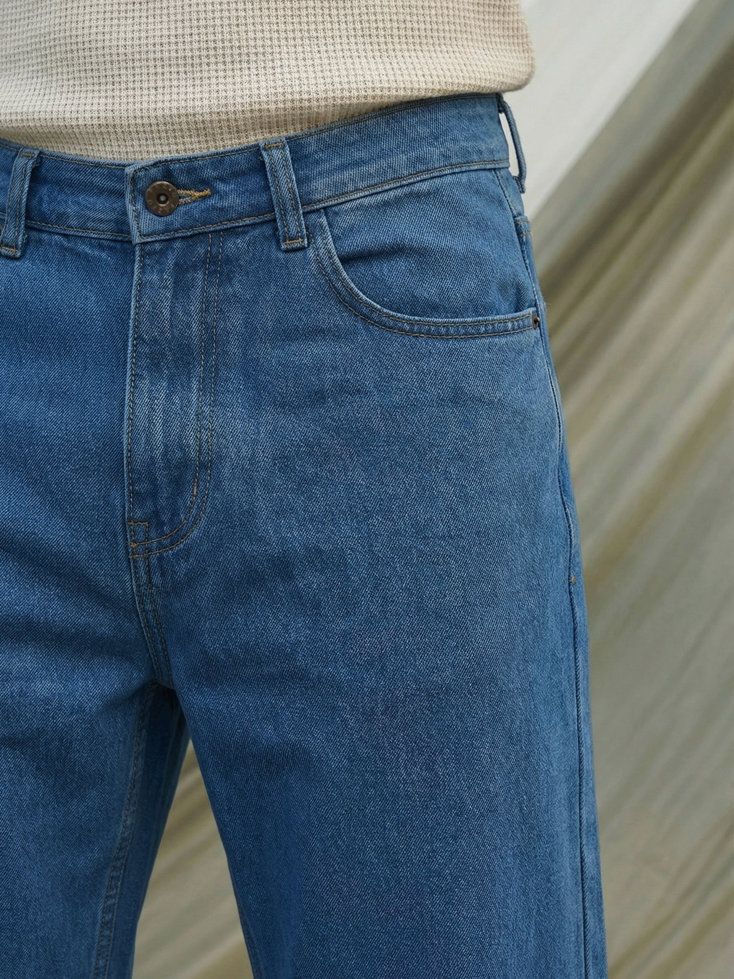 Light Blue Denim Jeans For Male