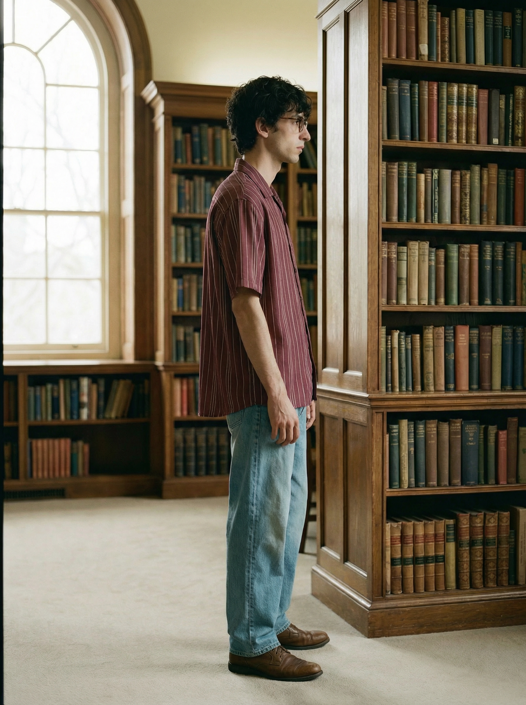 Maroon Polyester Cotton Oversized Cuban-Collar Shirt