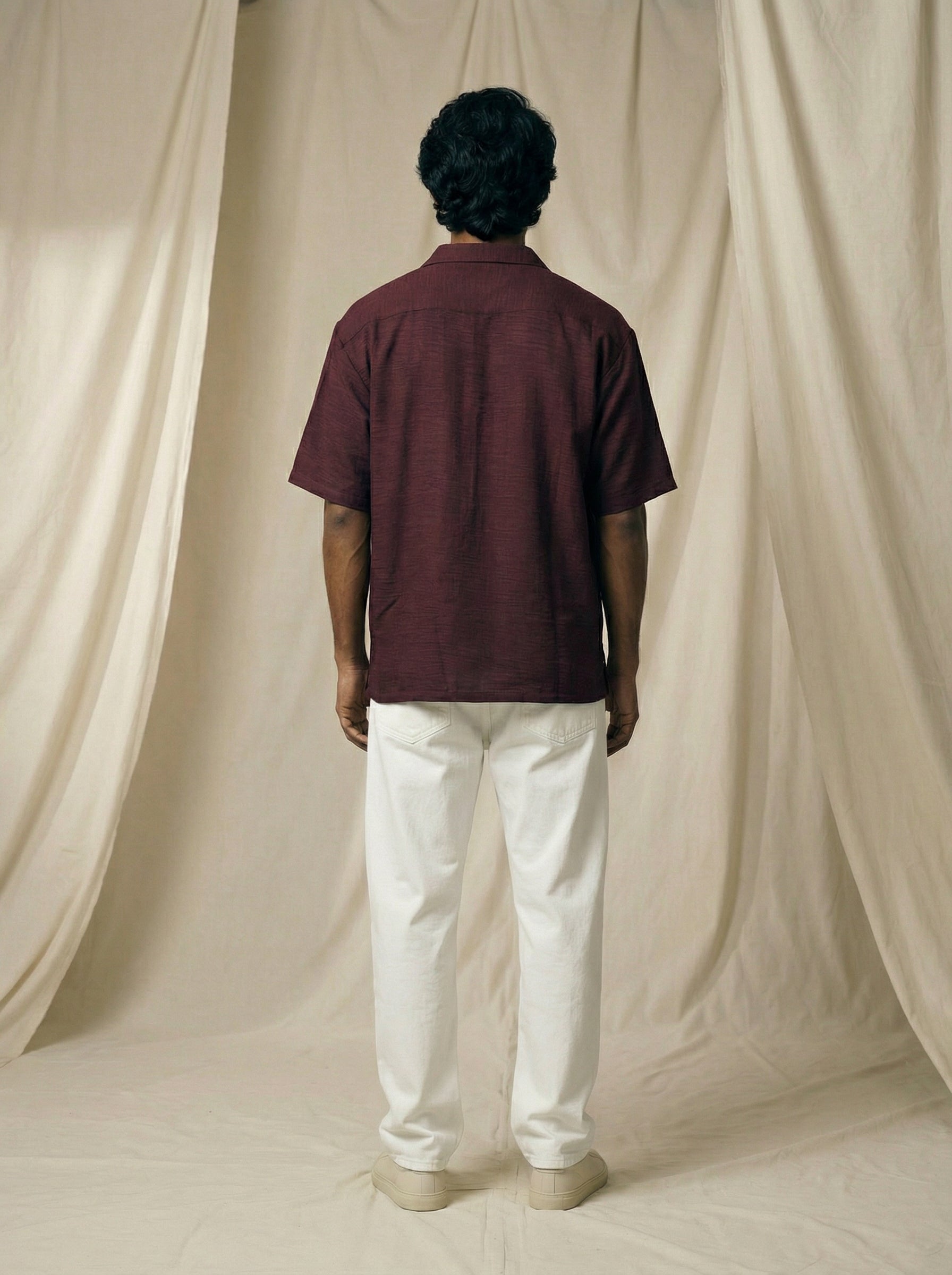 Maroon Comfort Fit Half Sleeve Shirt