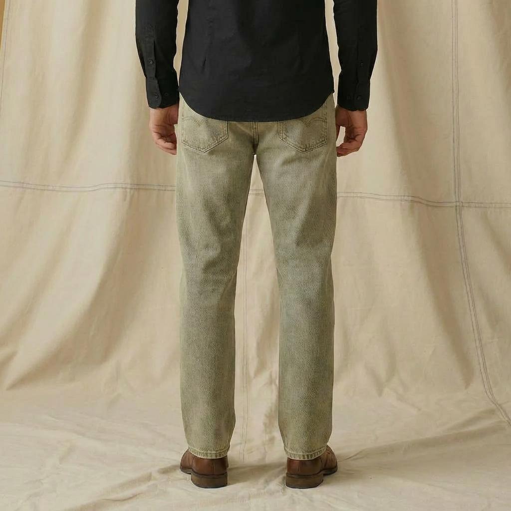 Men’s Light Khaki Baggy Jeans Denim Jeans