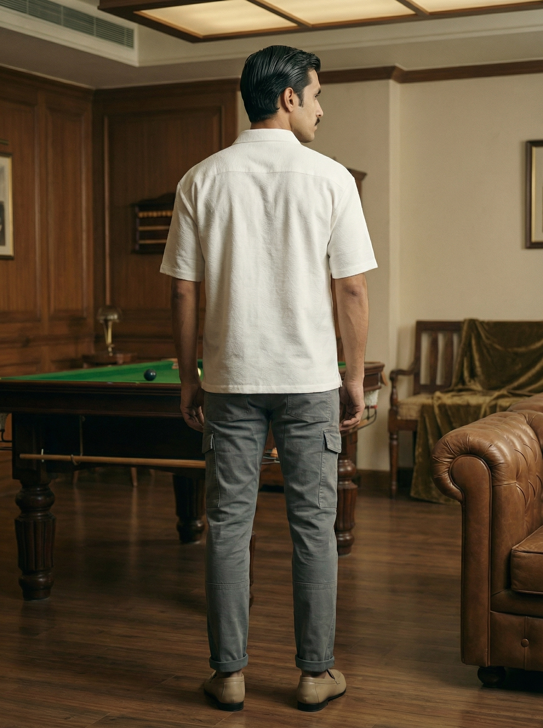 Men’s White Casual Drop Shoulder Shirt