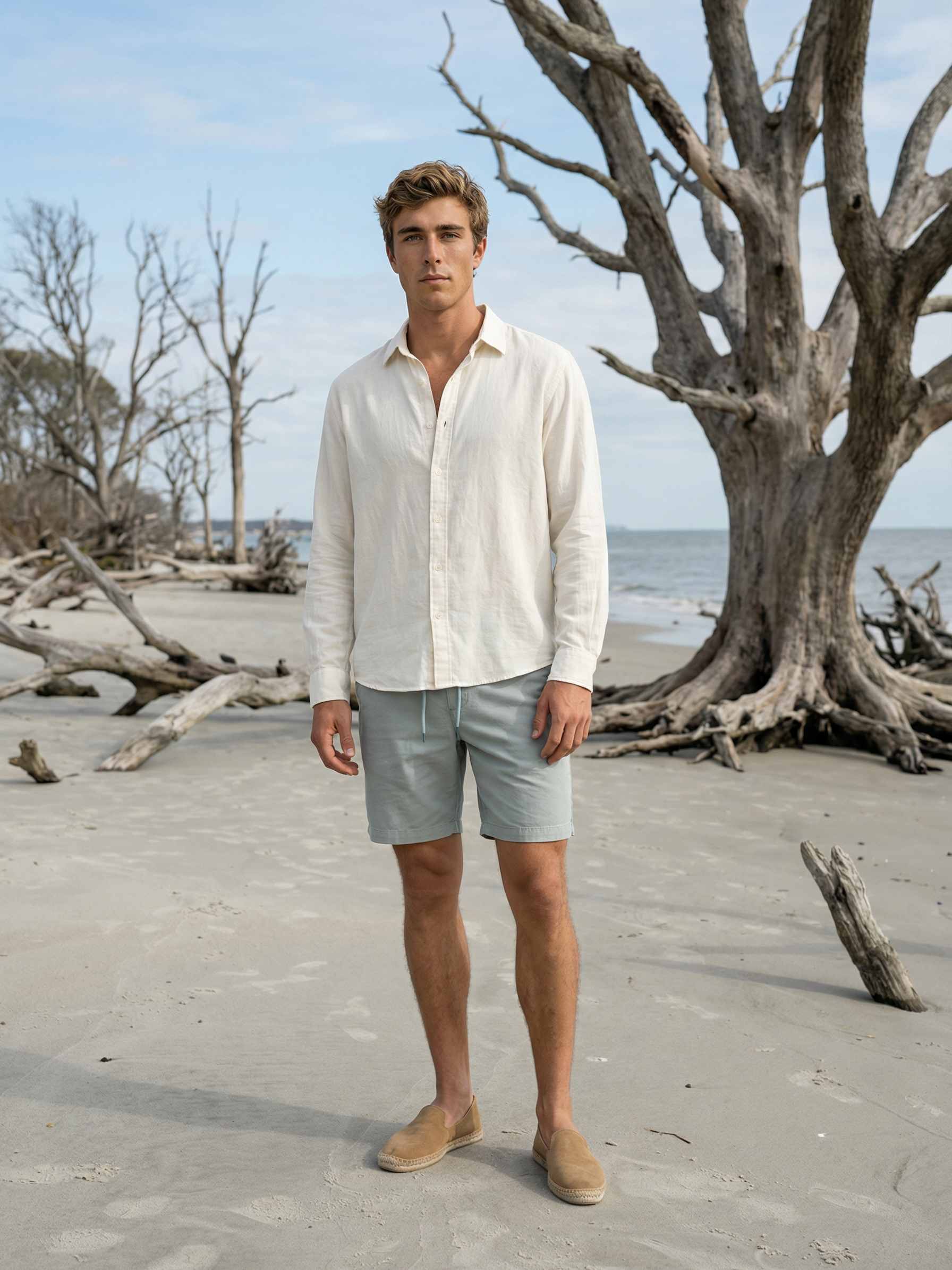 Men’s Aqua Green Corded Cotton Regular Fit Shorts
