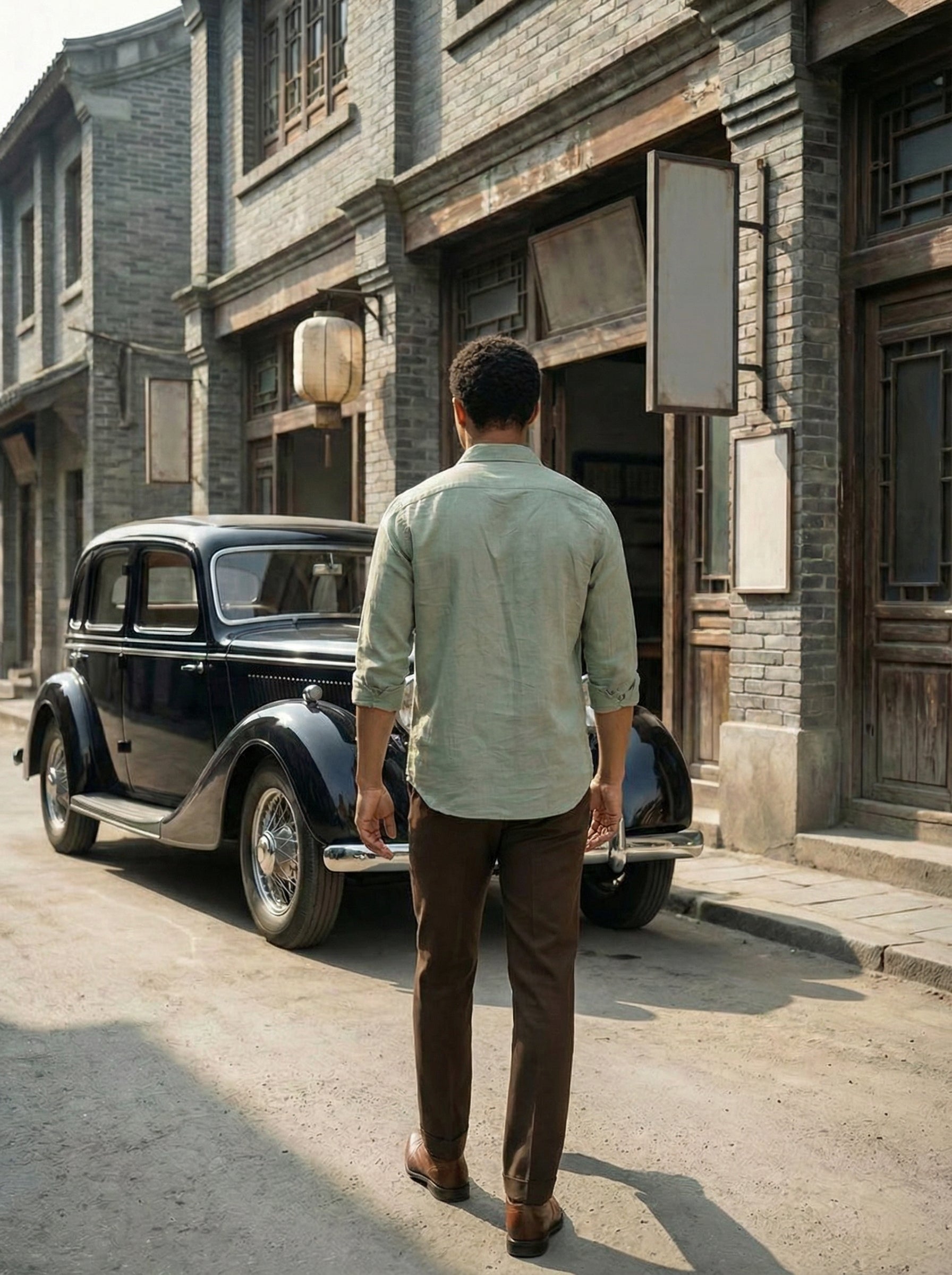 Men’s Mint Double Pocket Corduroy Shirt