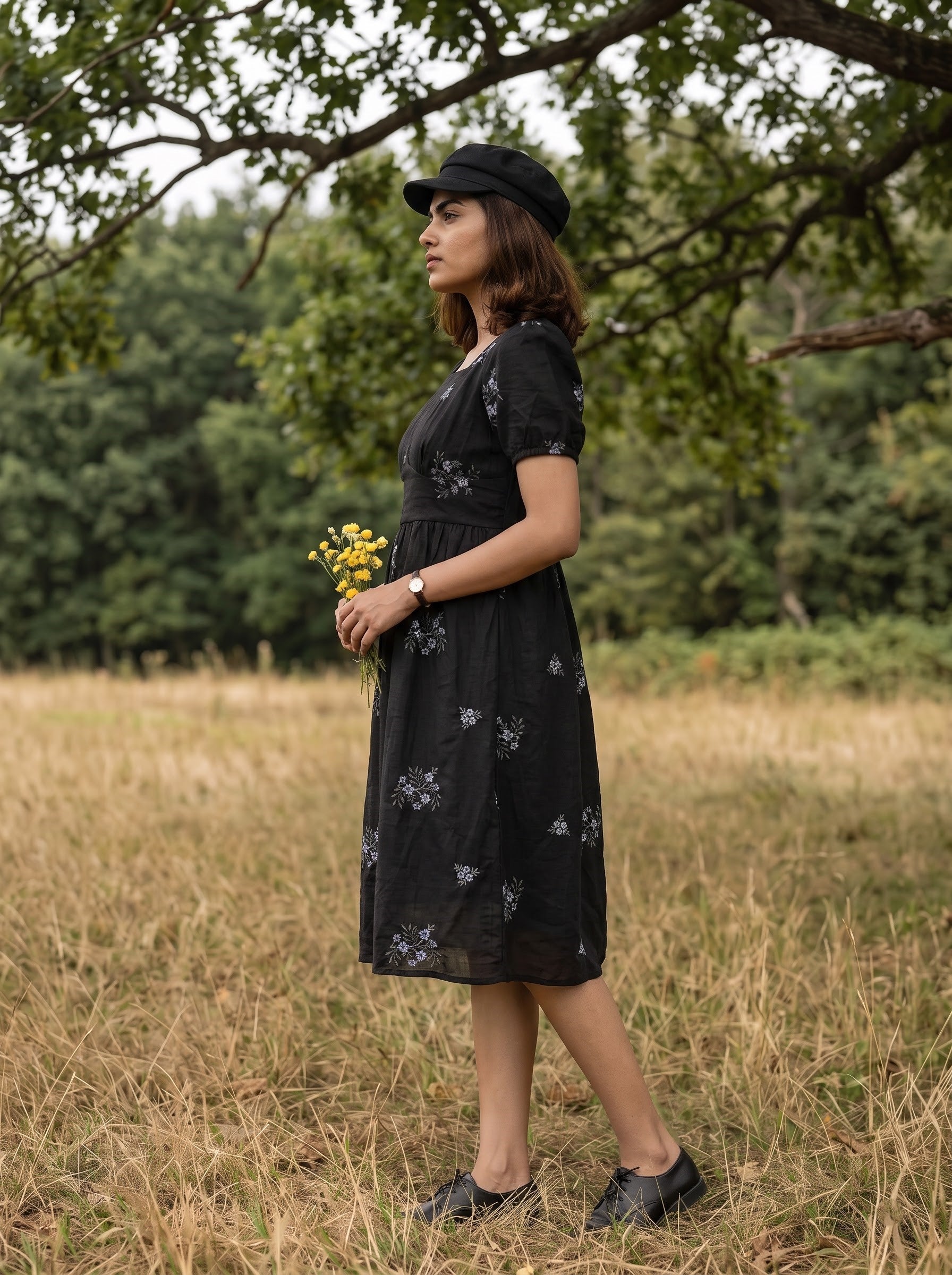 Women's Synrthetic Black Regular Fit Dresses