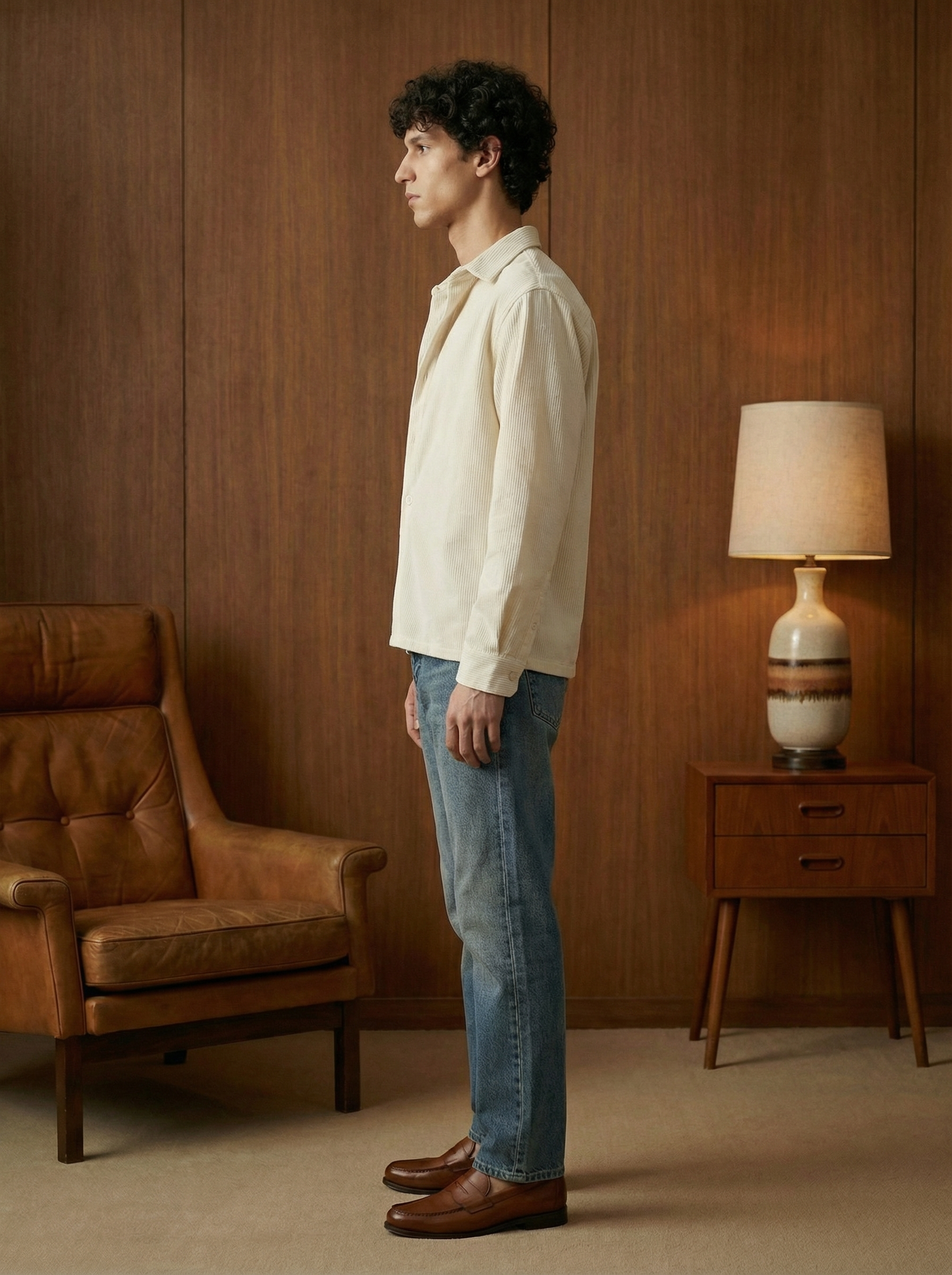 Pearl Corduroy Relax Fit Full Sleeve Shirt