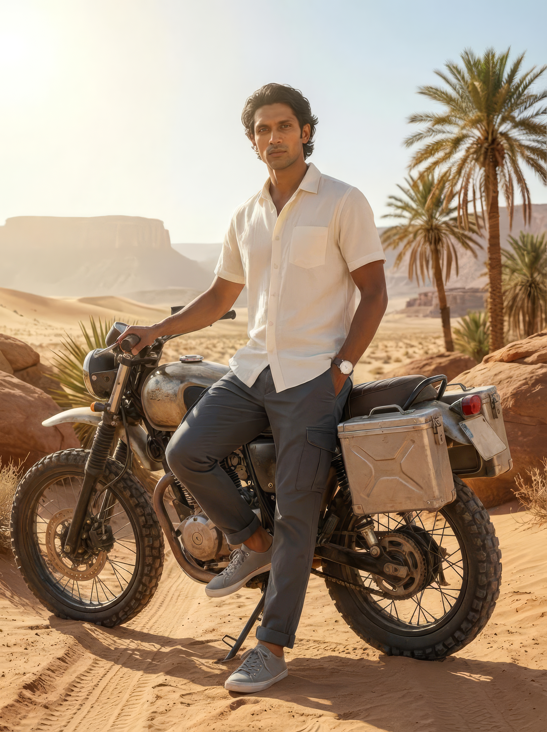 Men’s Dark Grey Linen Plain Cargo