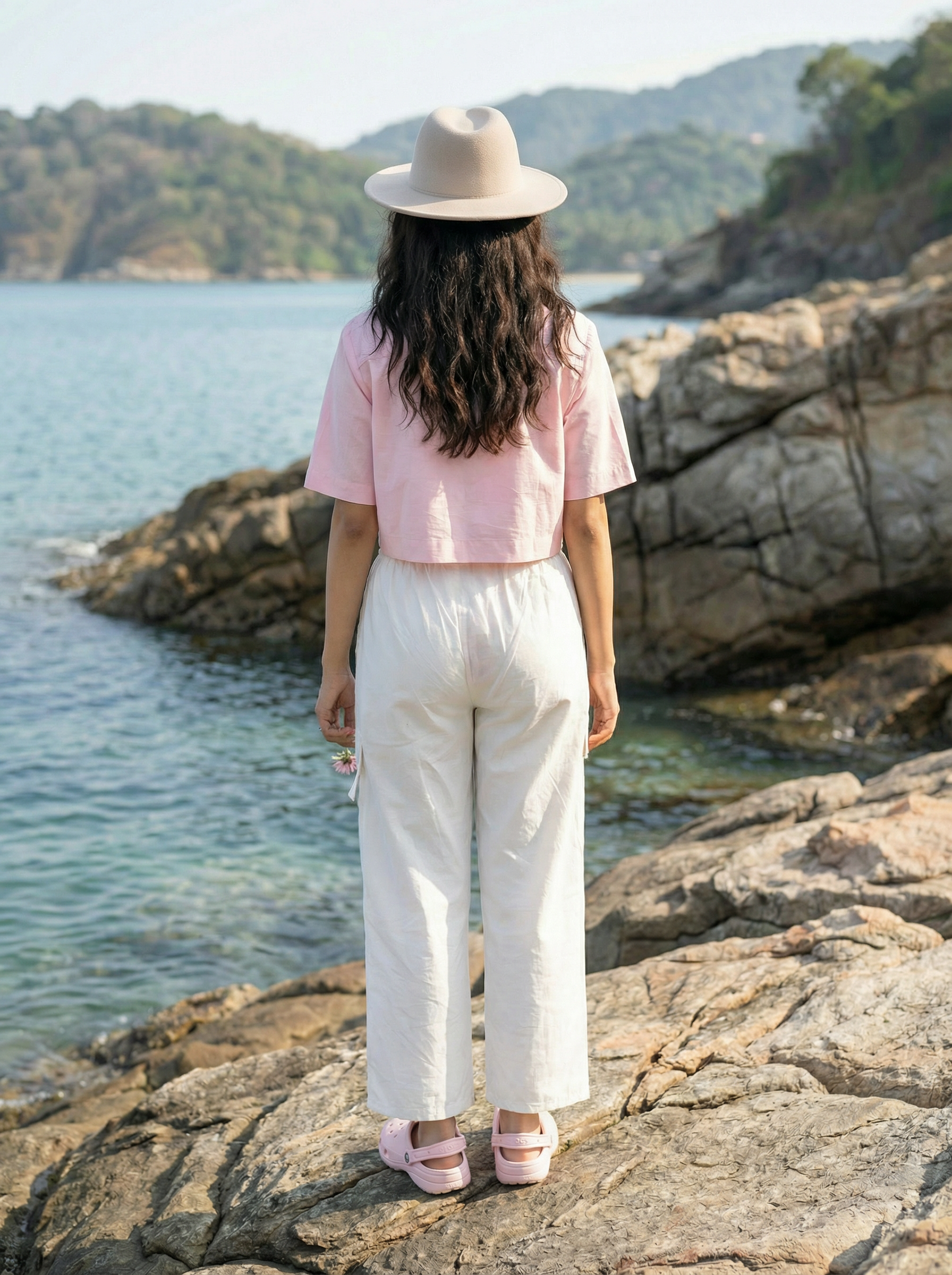 Women’s White Palazzo Pants – Regular Fit