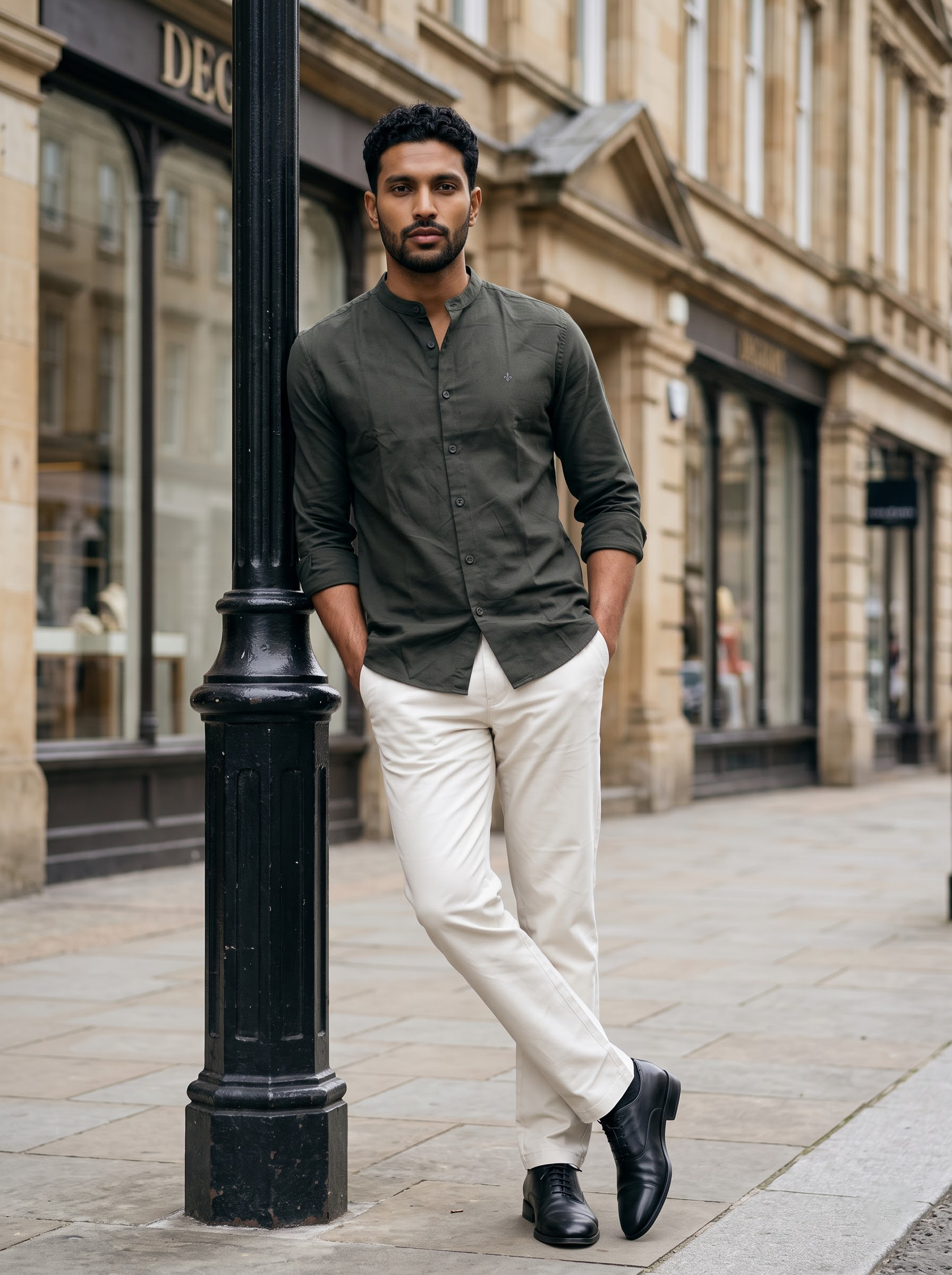 Men's Lyocell Linen Raven Color Relaxed Fit Shirt