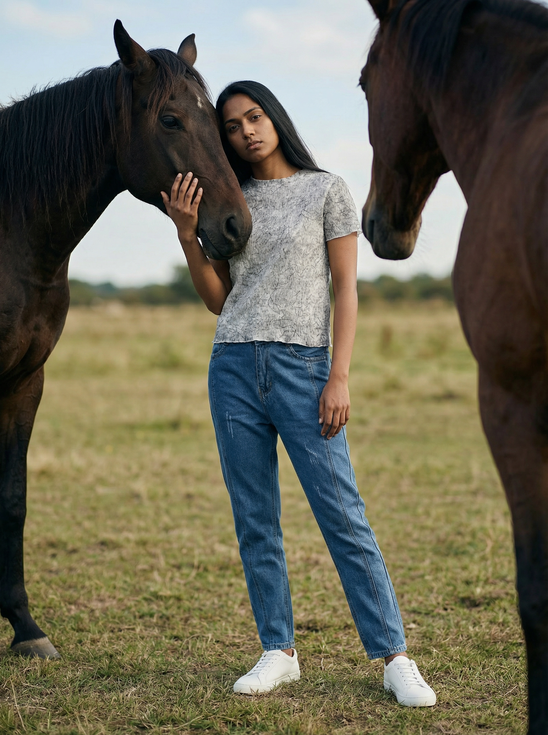 Cream IMP Boxy Fit Round Neck Women’s Top