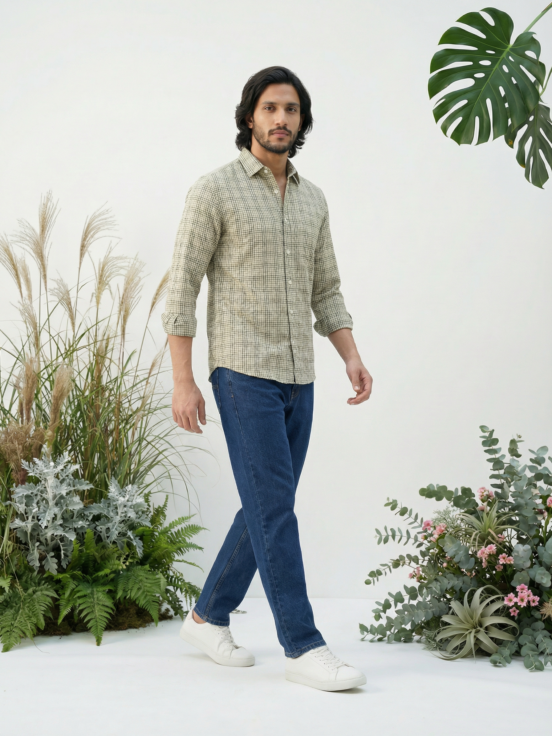 Men’s Relaxed Fit Checked Shirt