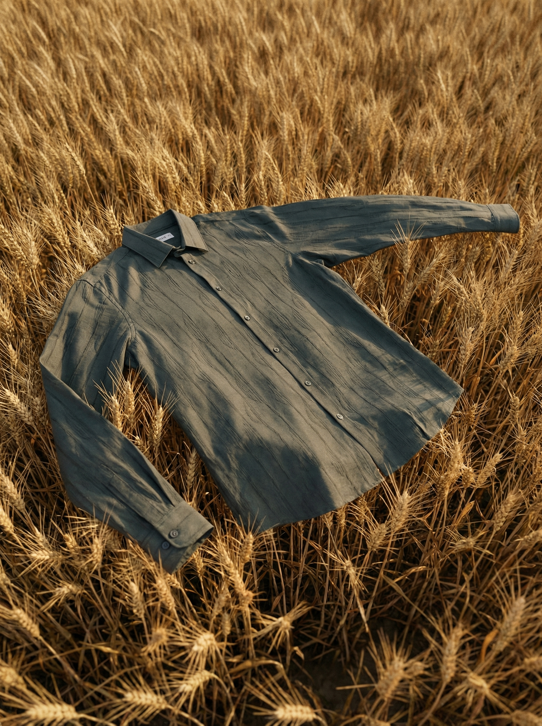 Regular Fit Nr Jacquard Shirt — Green Wash