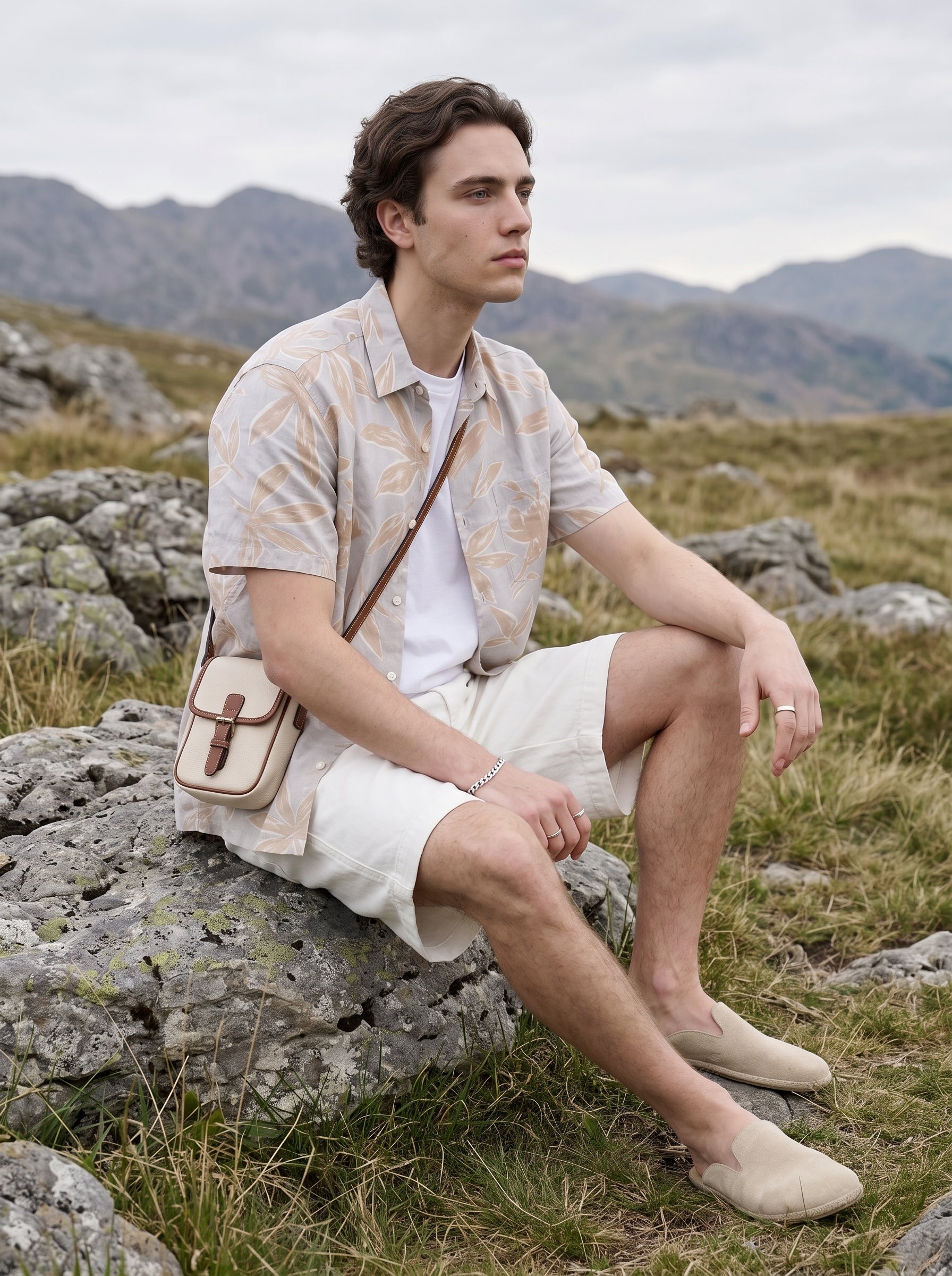 Men's Cotton Prints Brass Relaxed Fit Shirt