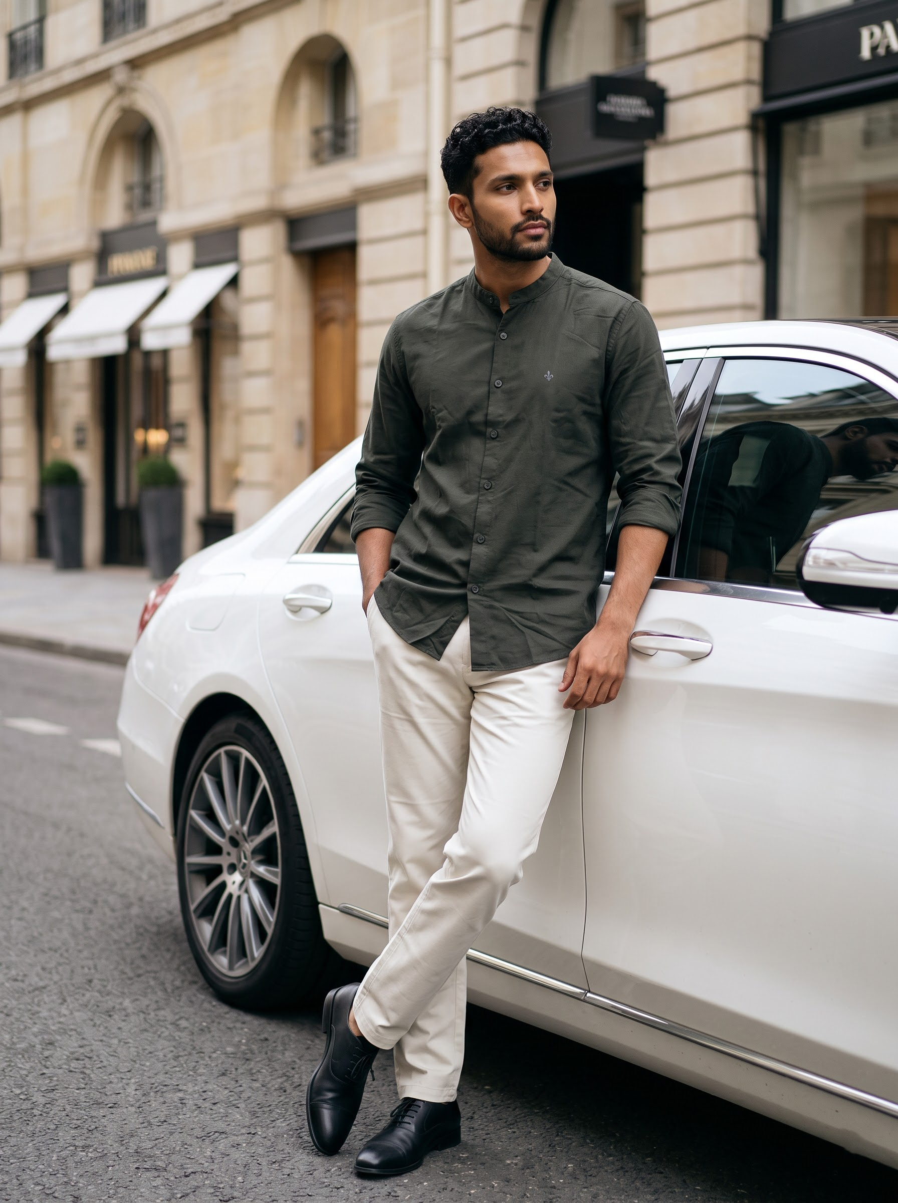 Men's Lyocell Linen Raven Color Relaxed Fit Shirt