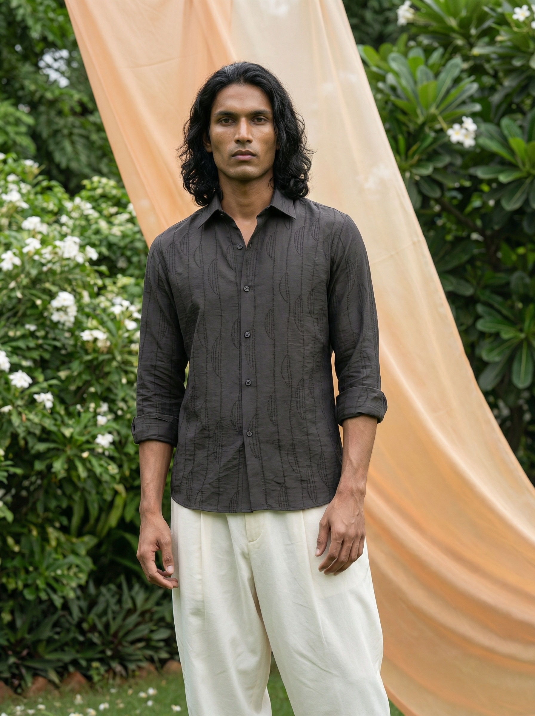 Walnut Regular Fit Shirt In Nr Jacquard