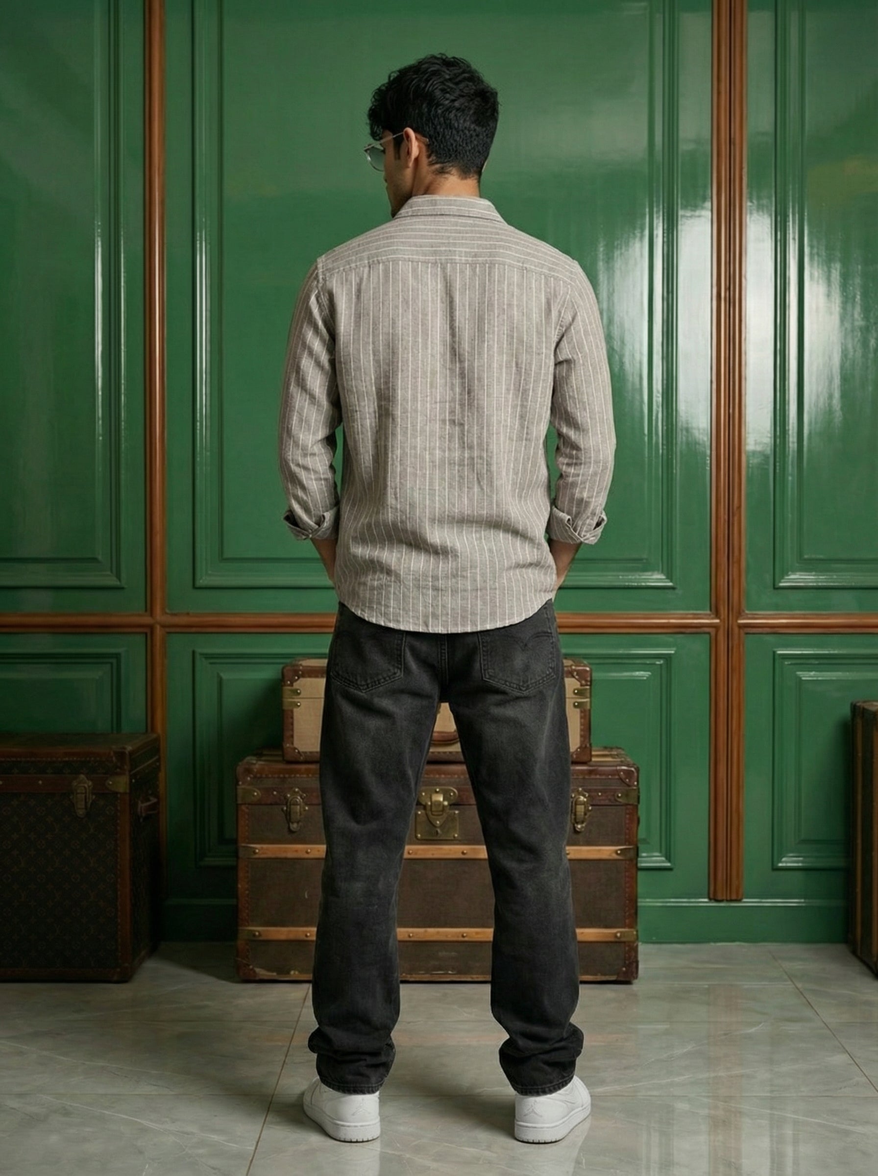 Men’s Relaxed Fit Cotton Stripe Shirt