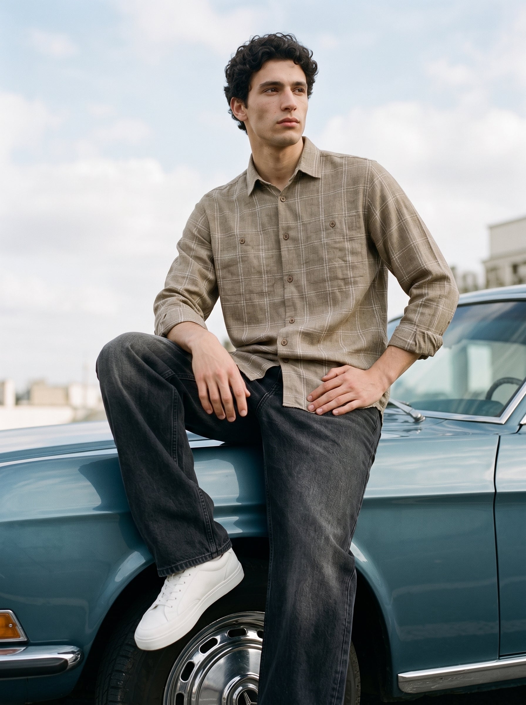 Men's Cotton Brown Relaxed Fit Shirt