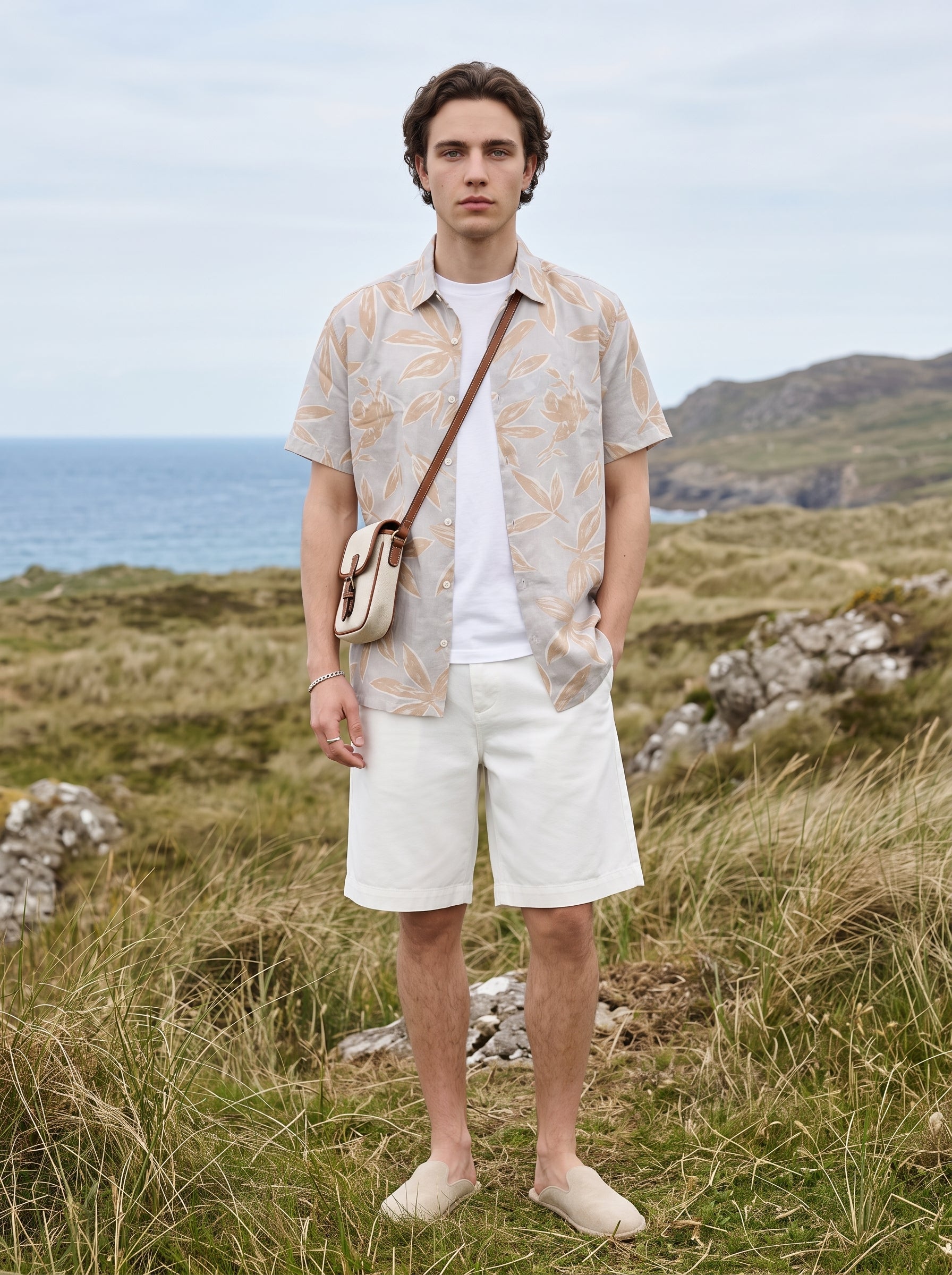 Men's Cotton Prints Brass Relaxed Fit Shirt