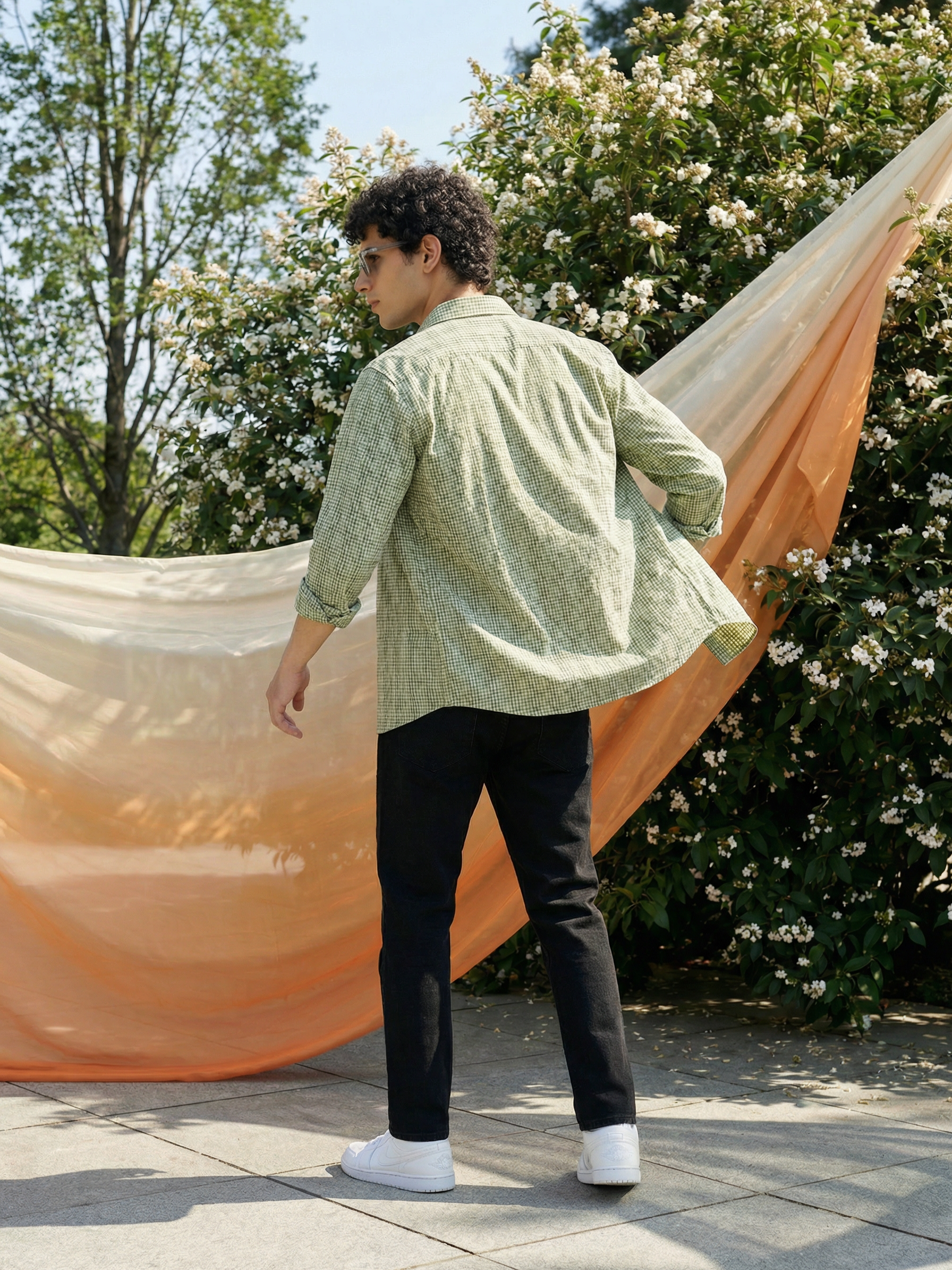 Men’s Relaxed Fit Green Checked Shirt