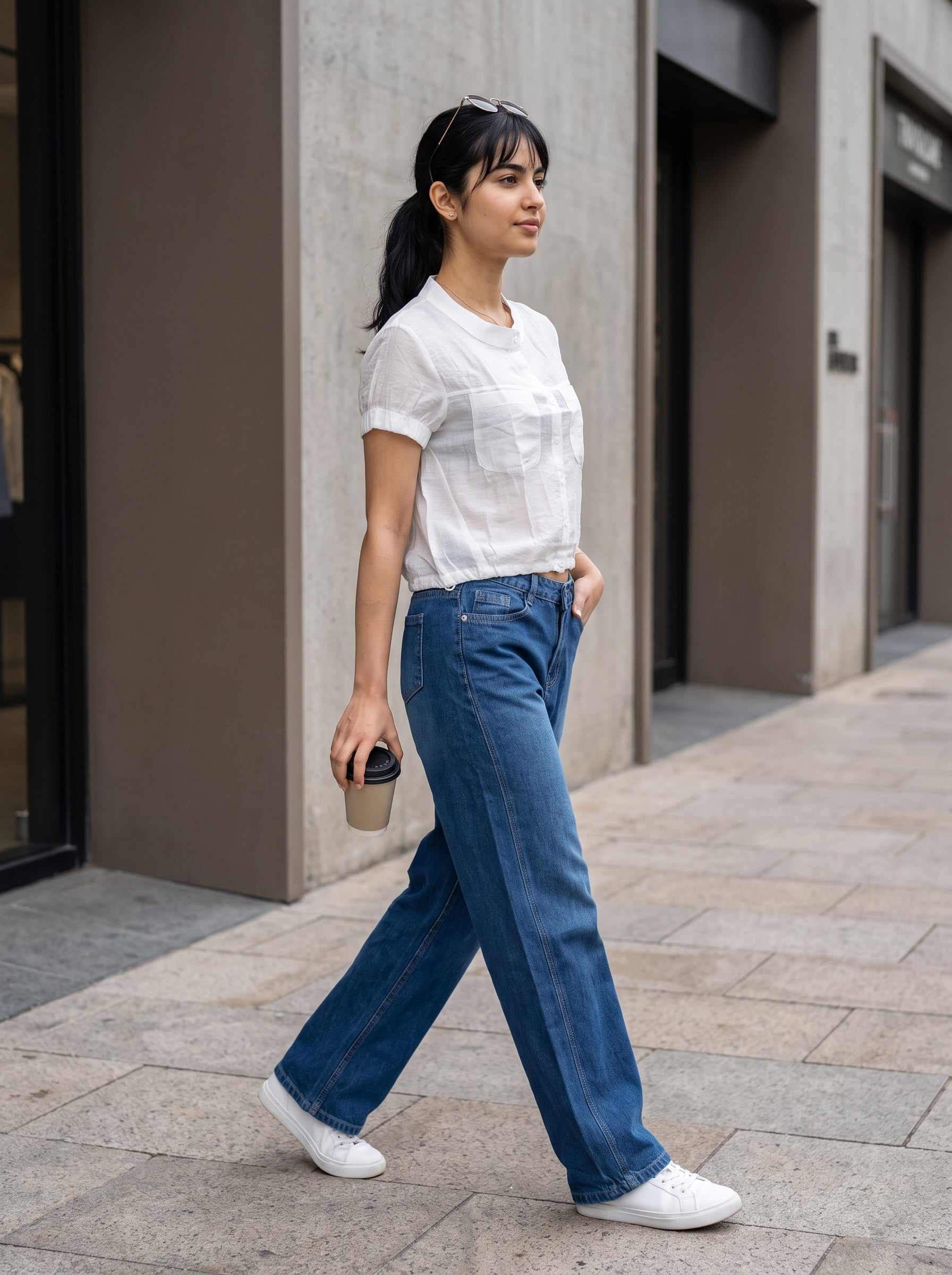 Women's Imported White Regular Fit Top