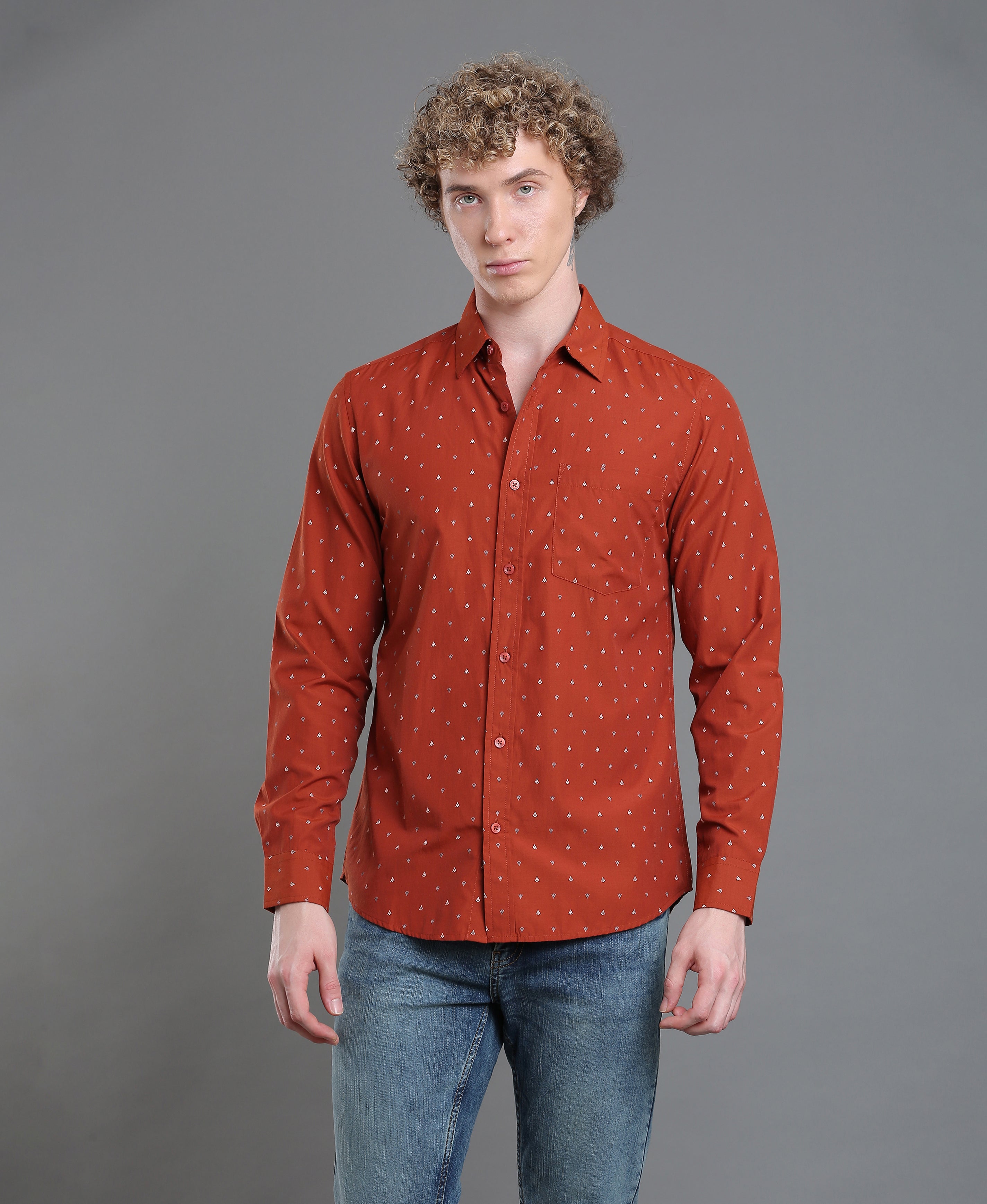 Copper Print Tailored Shirt
