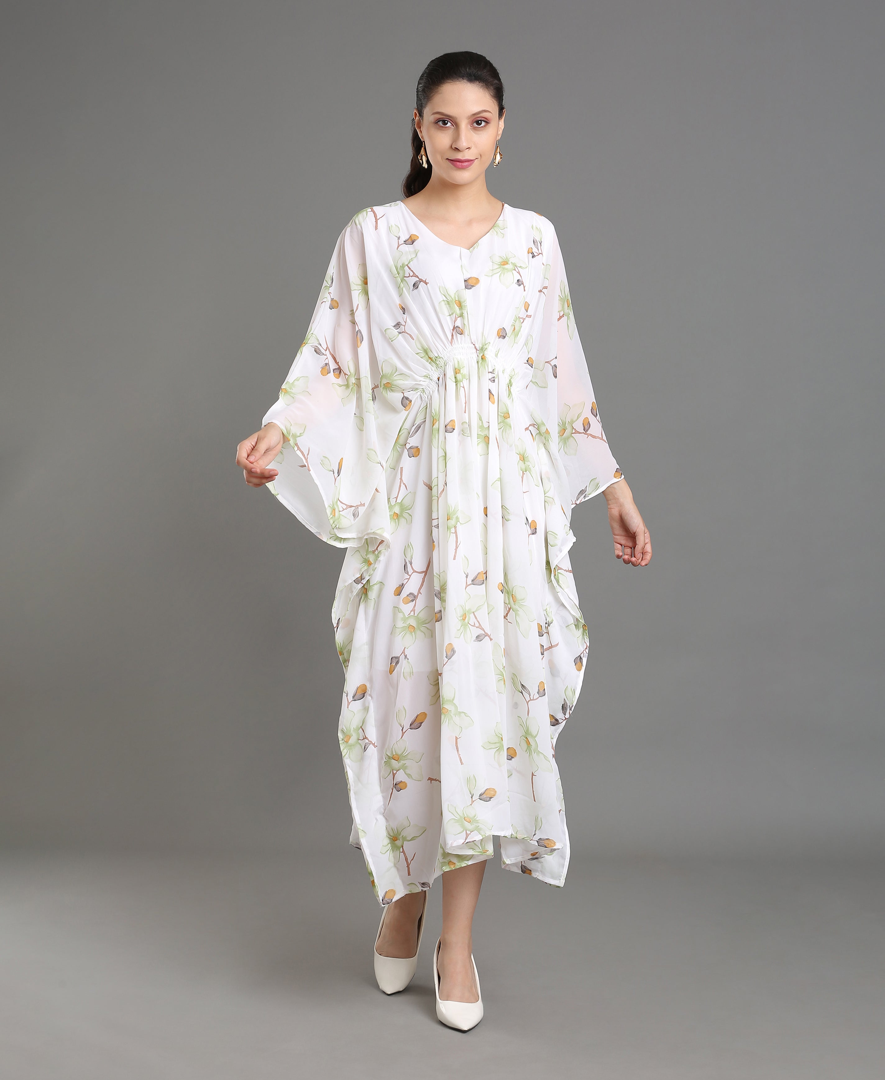 Rose Bloom Kaftan Dress