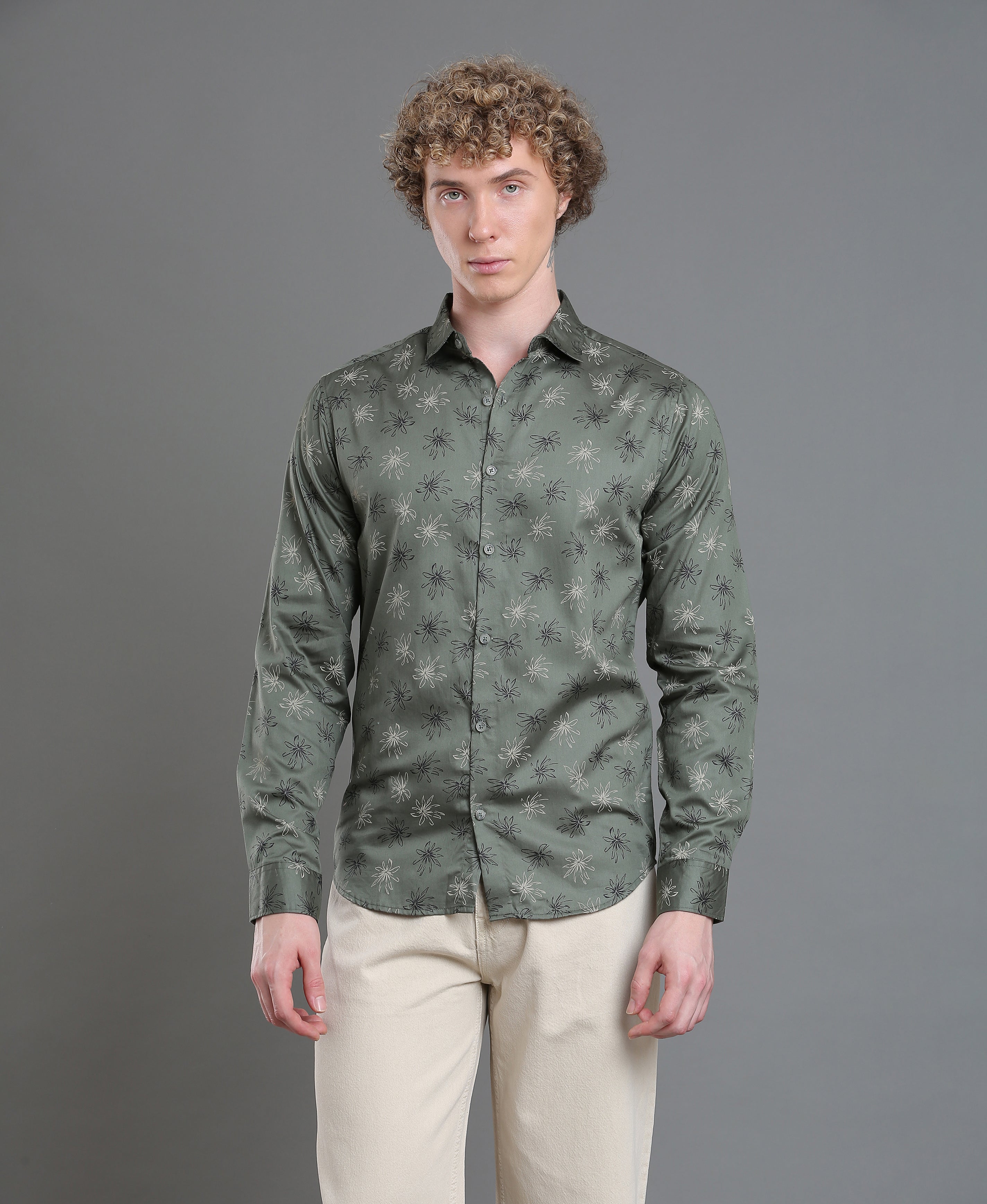 Forest Print Slim Shirt