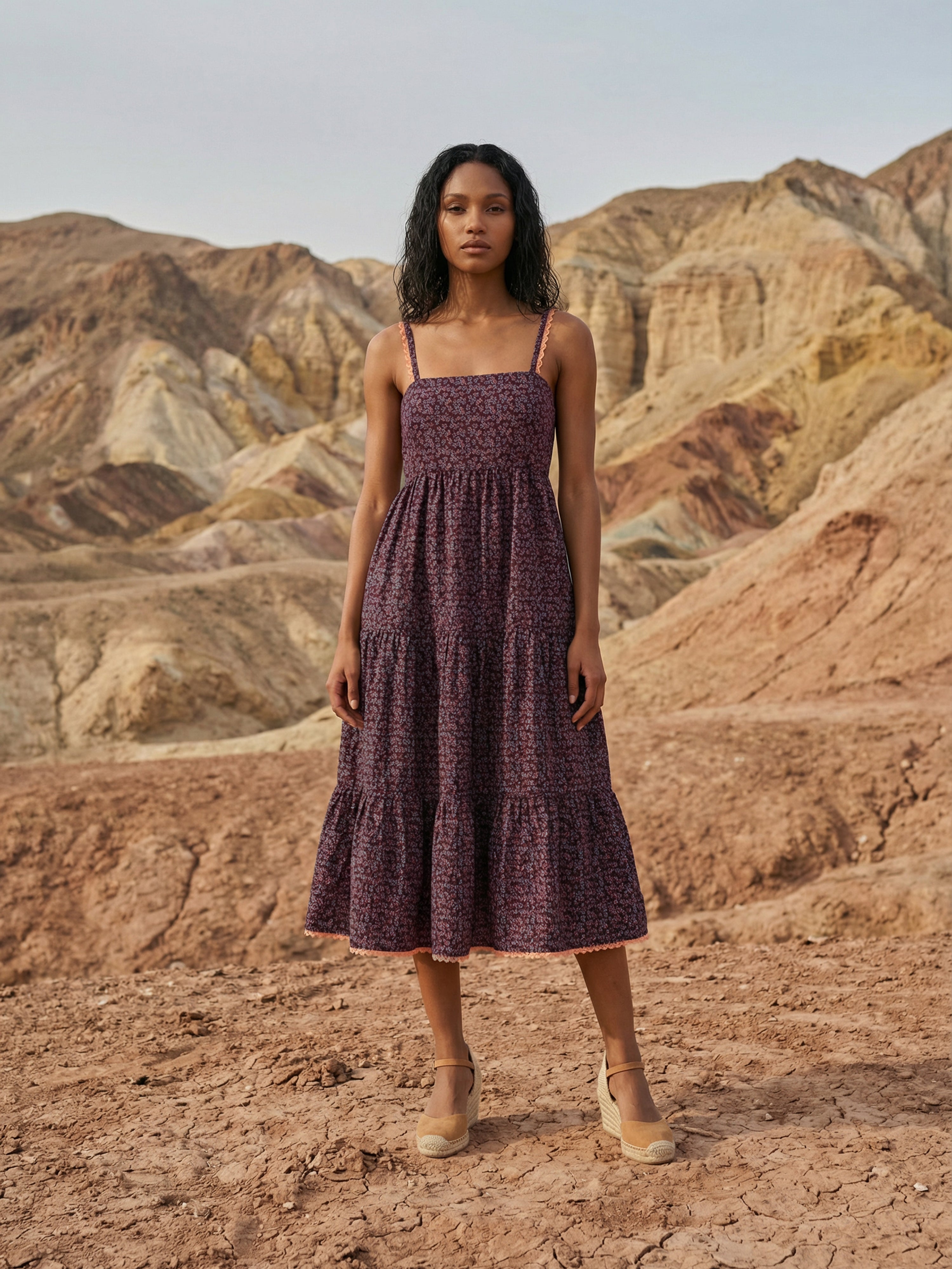 Women's Multi Digital Print Dresses with Square Neck Neck