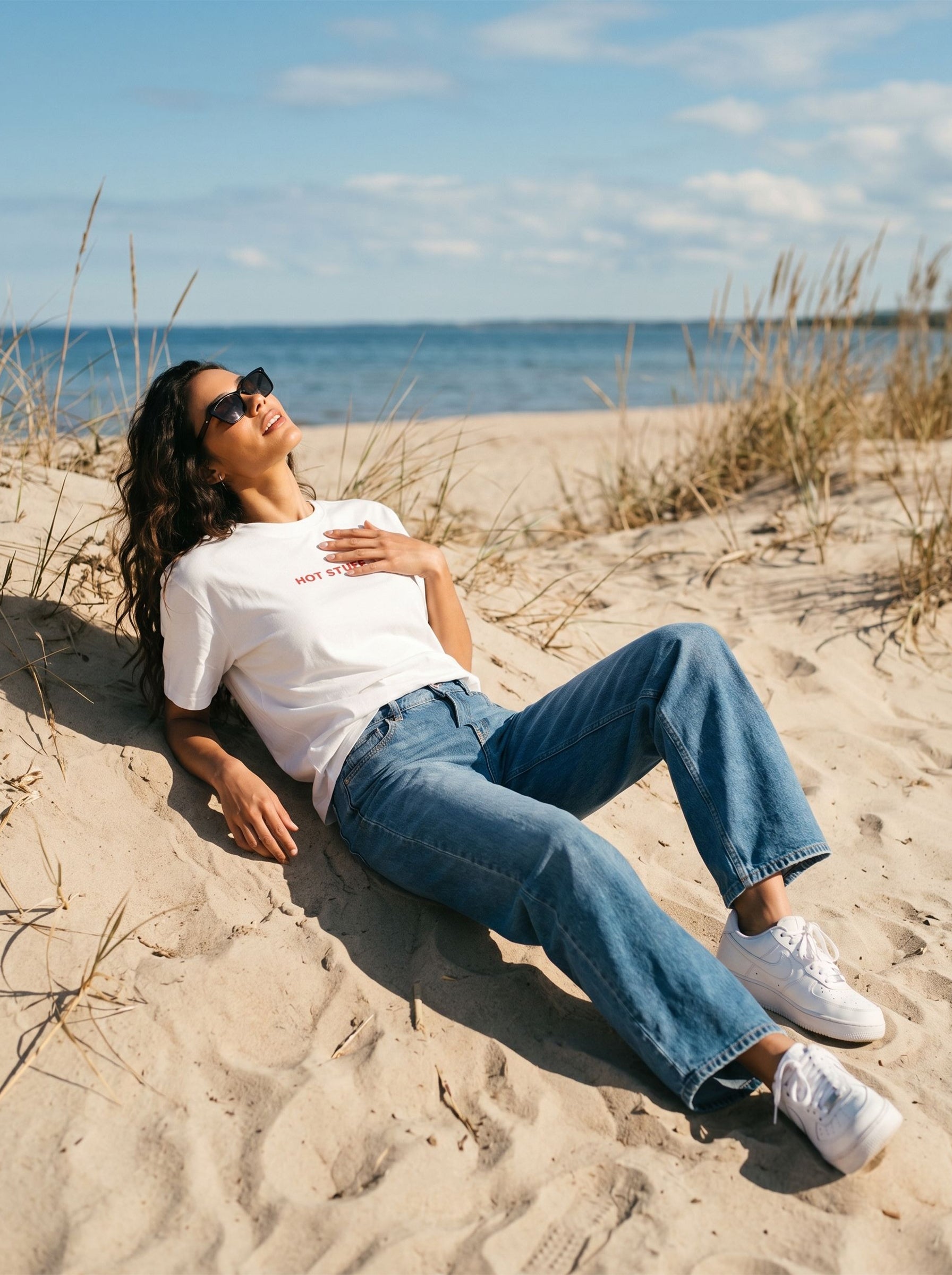 Women's Cotton Off White Oversized Fit T Shirt