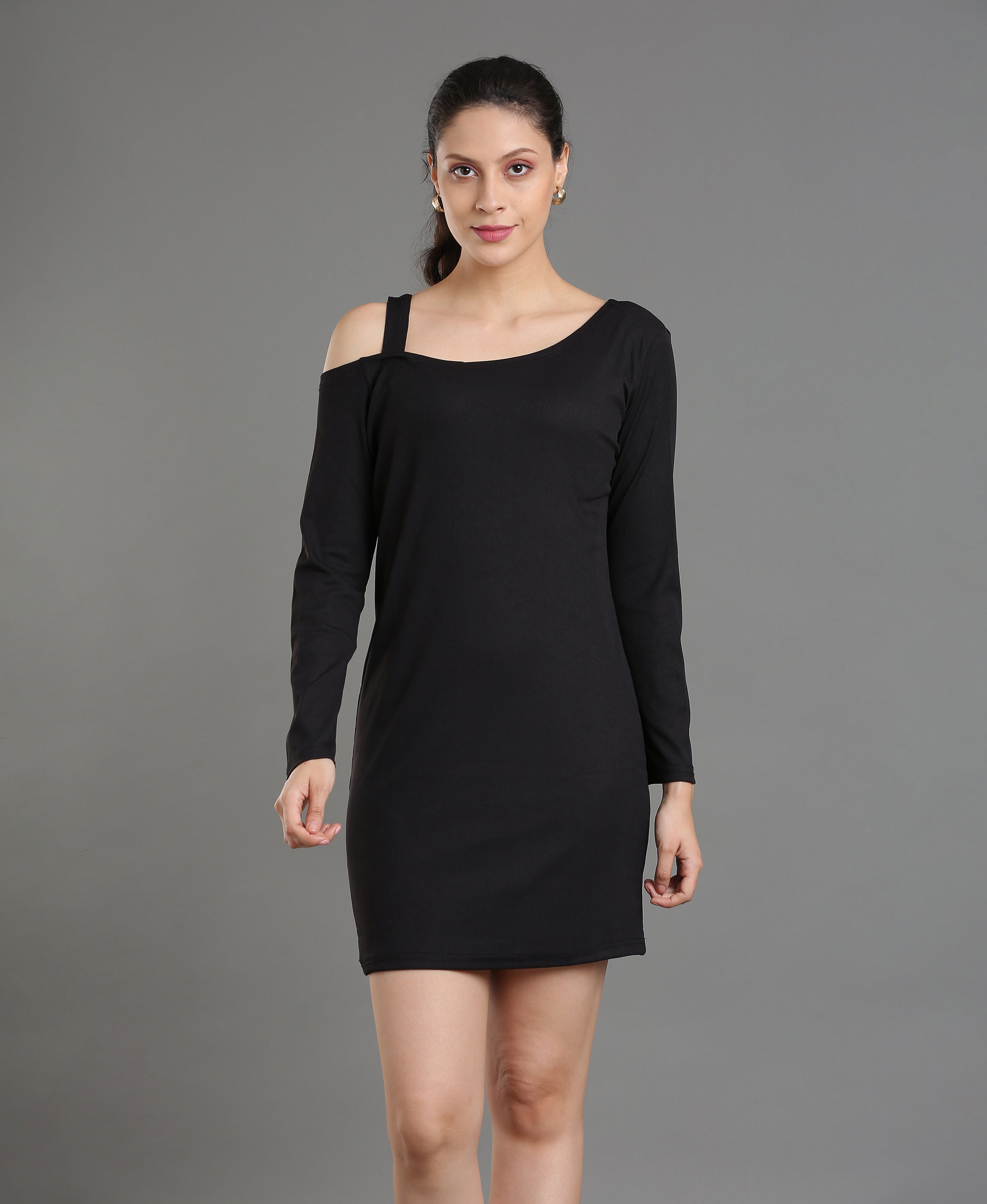Noir Rib Round Dress