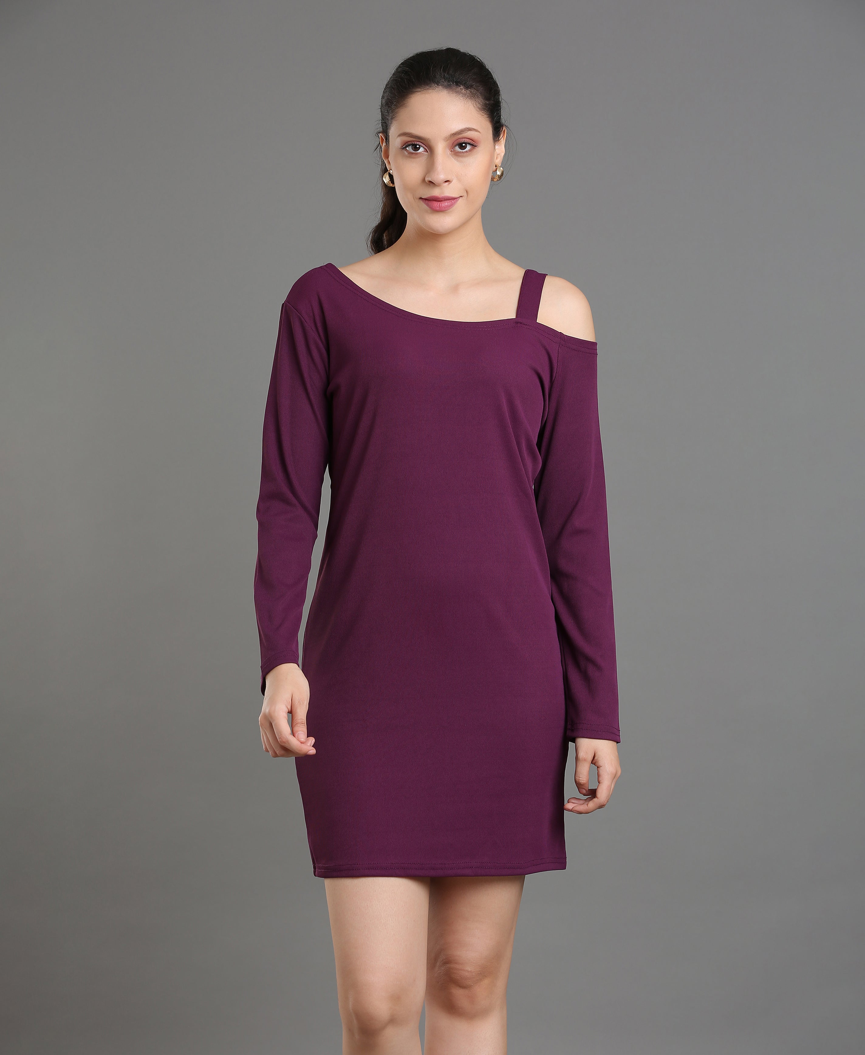Wine Rib Round Dress