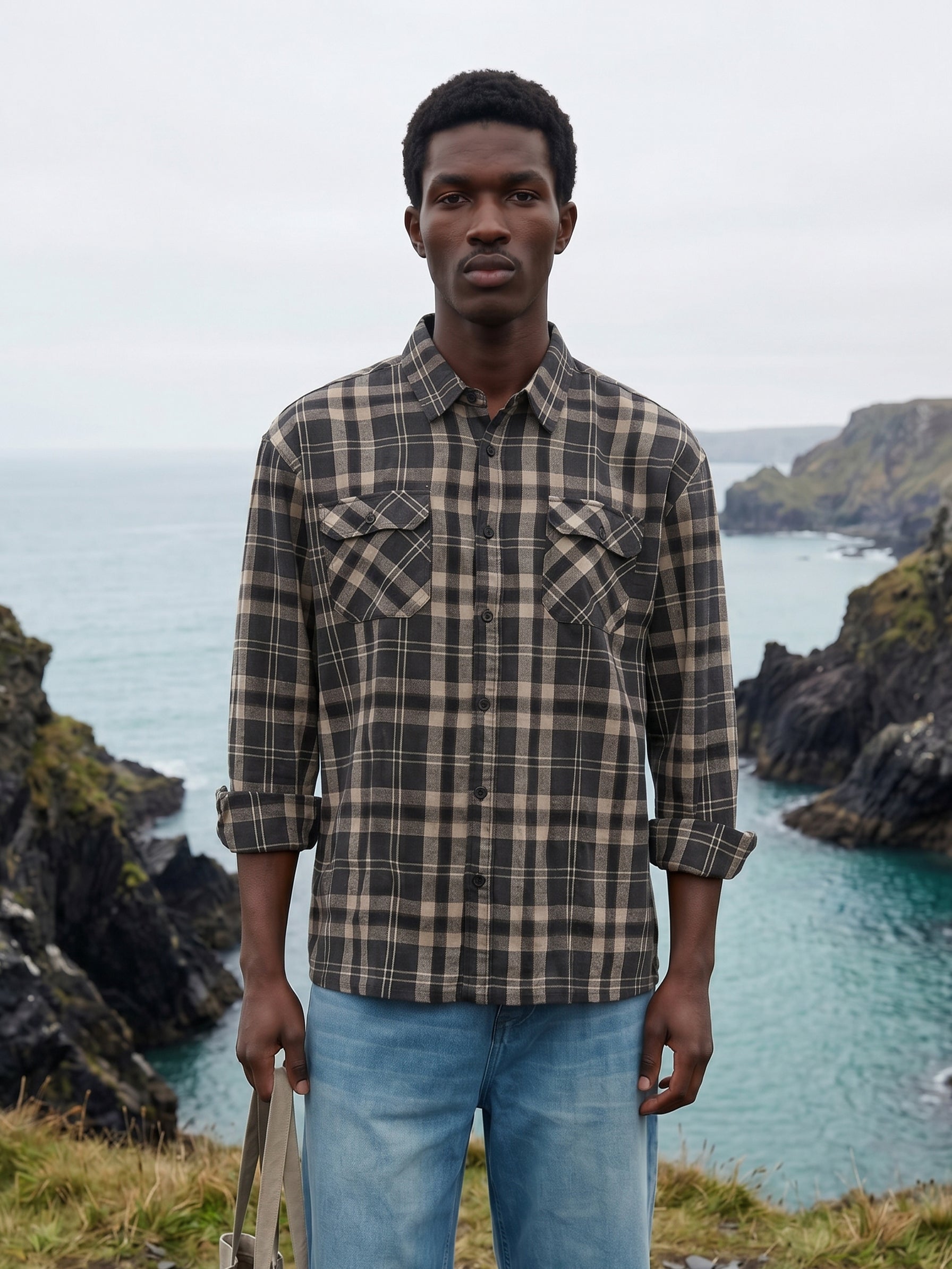 Men's  Black Oversized Fit Shirt