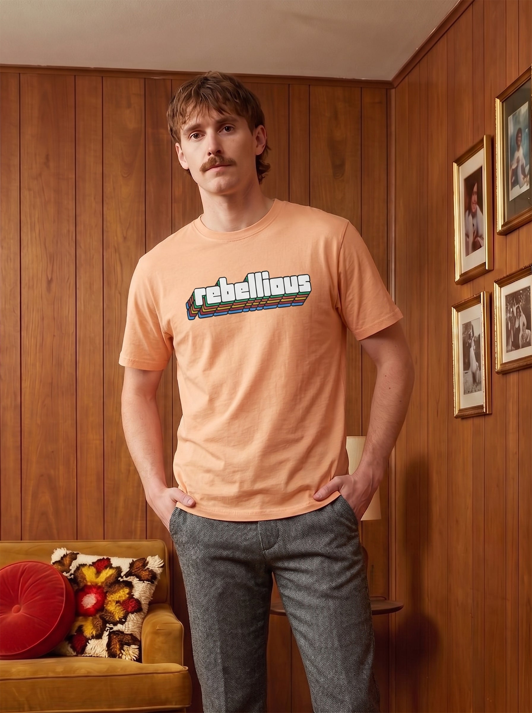 Men's Jersey 180 Gsm Light Orange Regular Fit T Shirt
