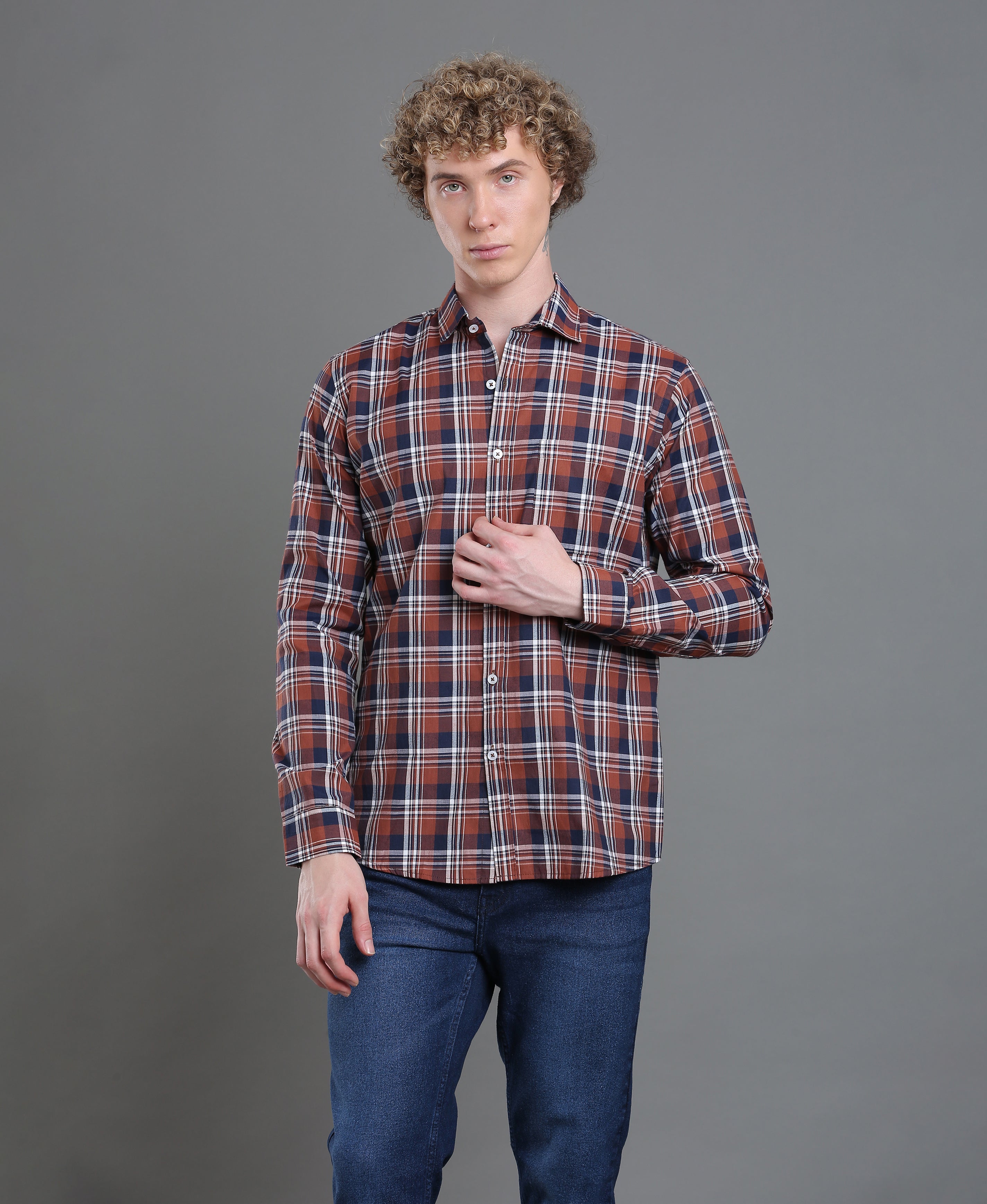 Copper Check Tailored Shirt