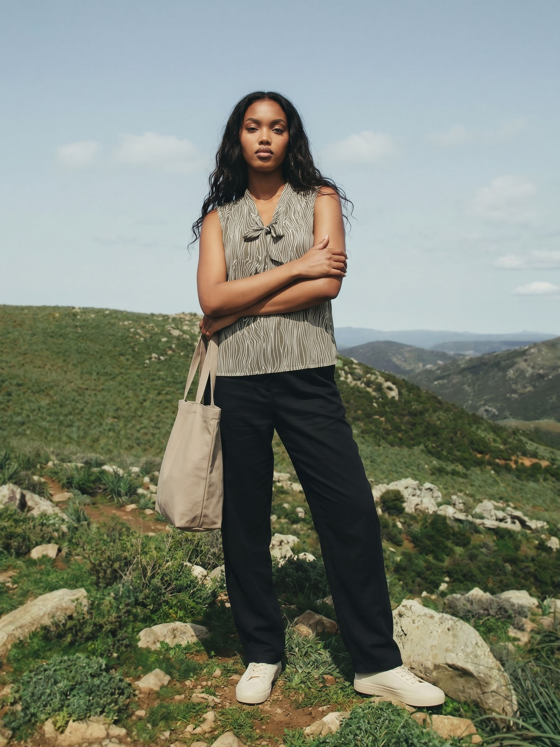 Women's Crepe Brown Regular Top