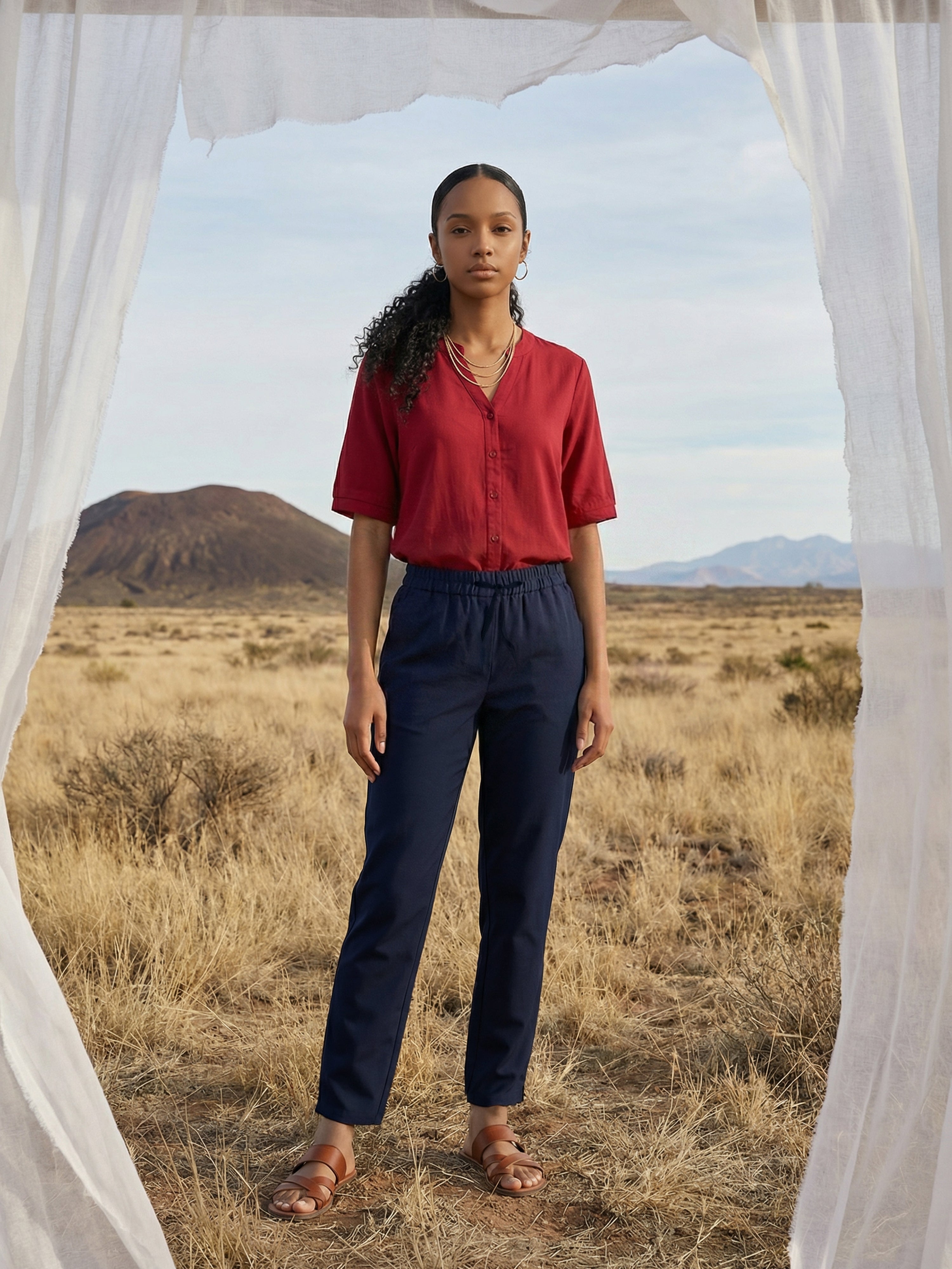 Navy Rayon Modal Pencil Fit Women’s Bottom