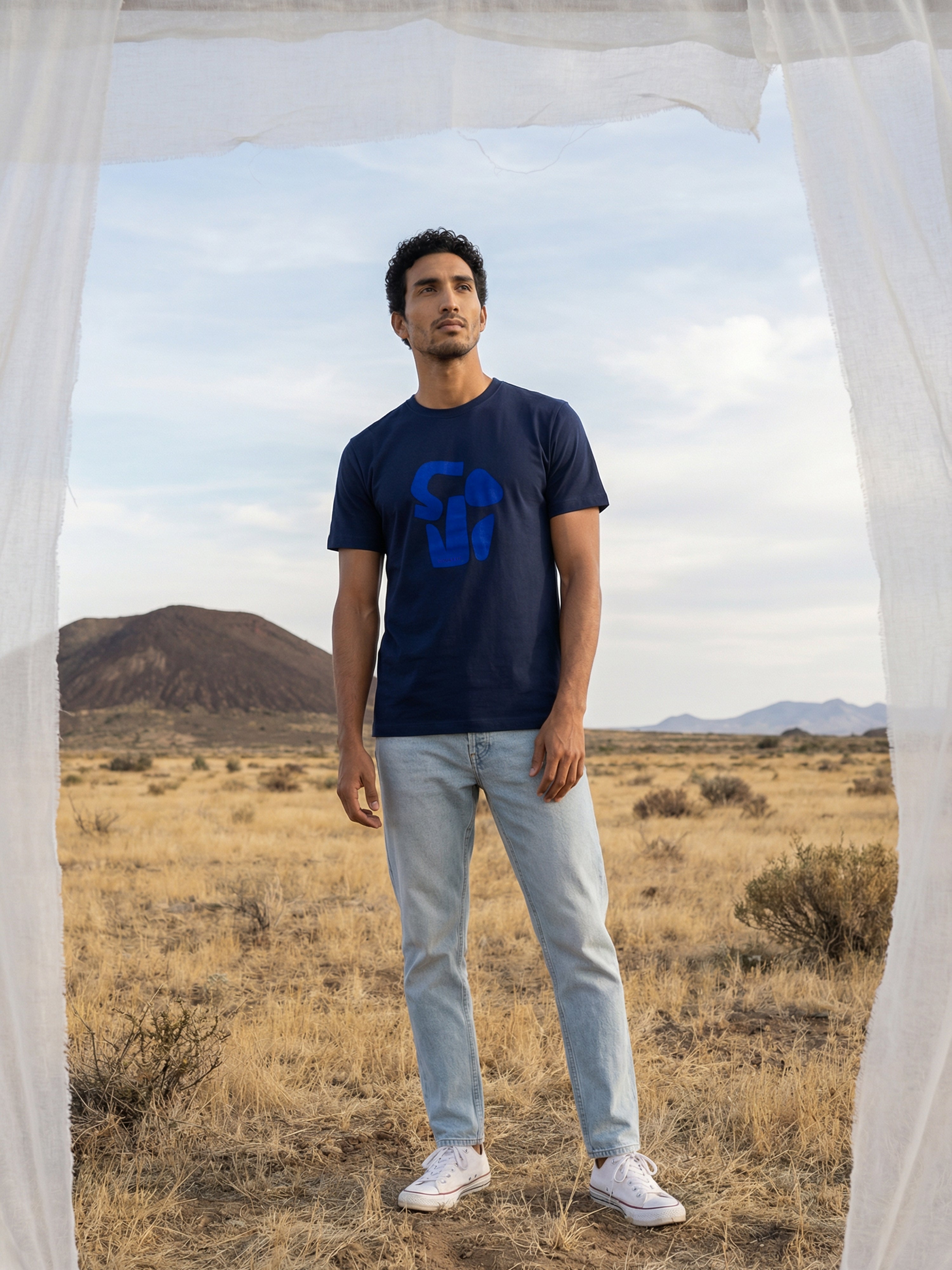 Navy Blazer Single Jersey Round Neck Half T Shirt For Male