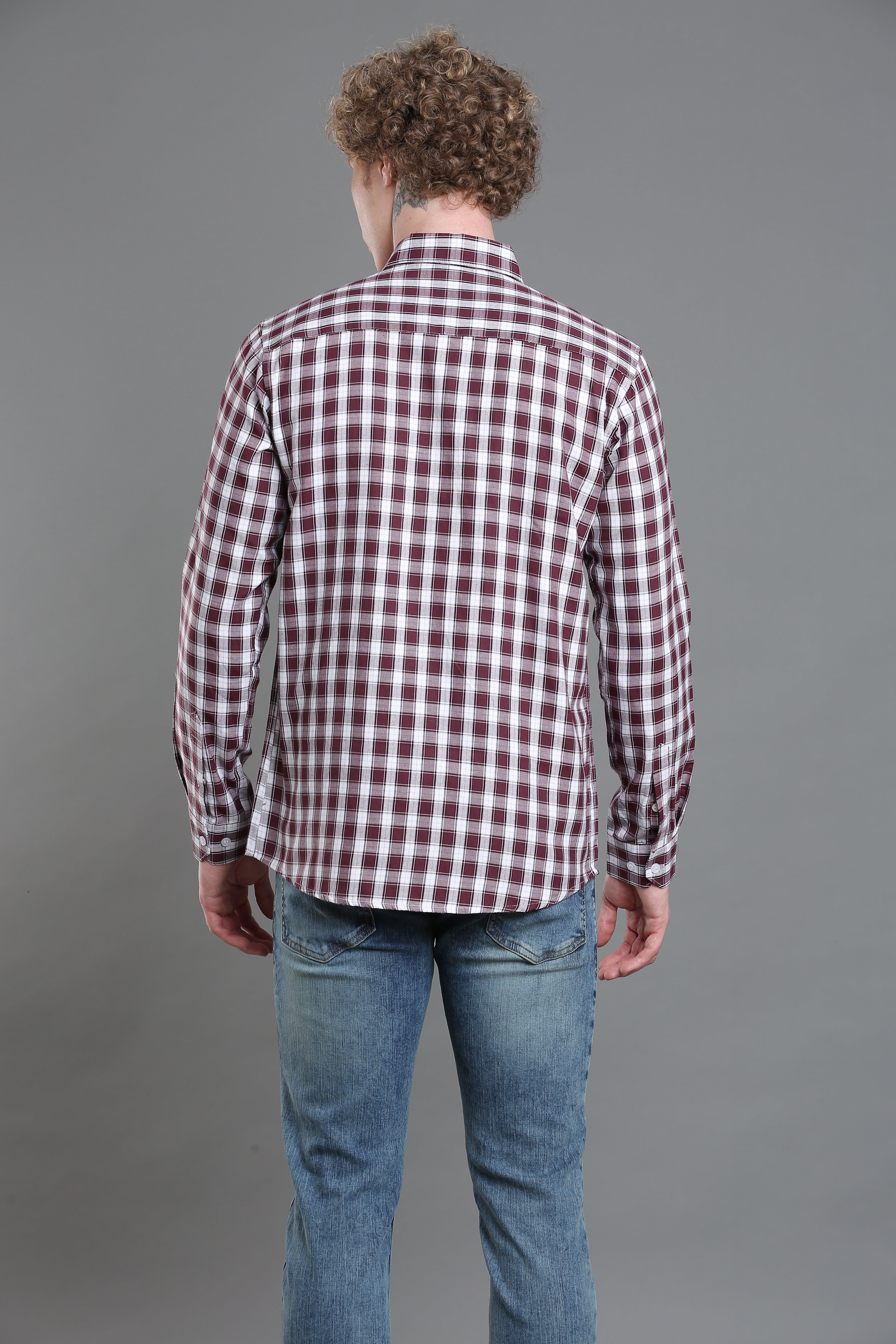 Wine Check Tailored Shirt
