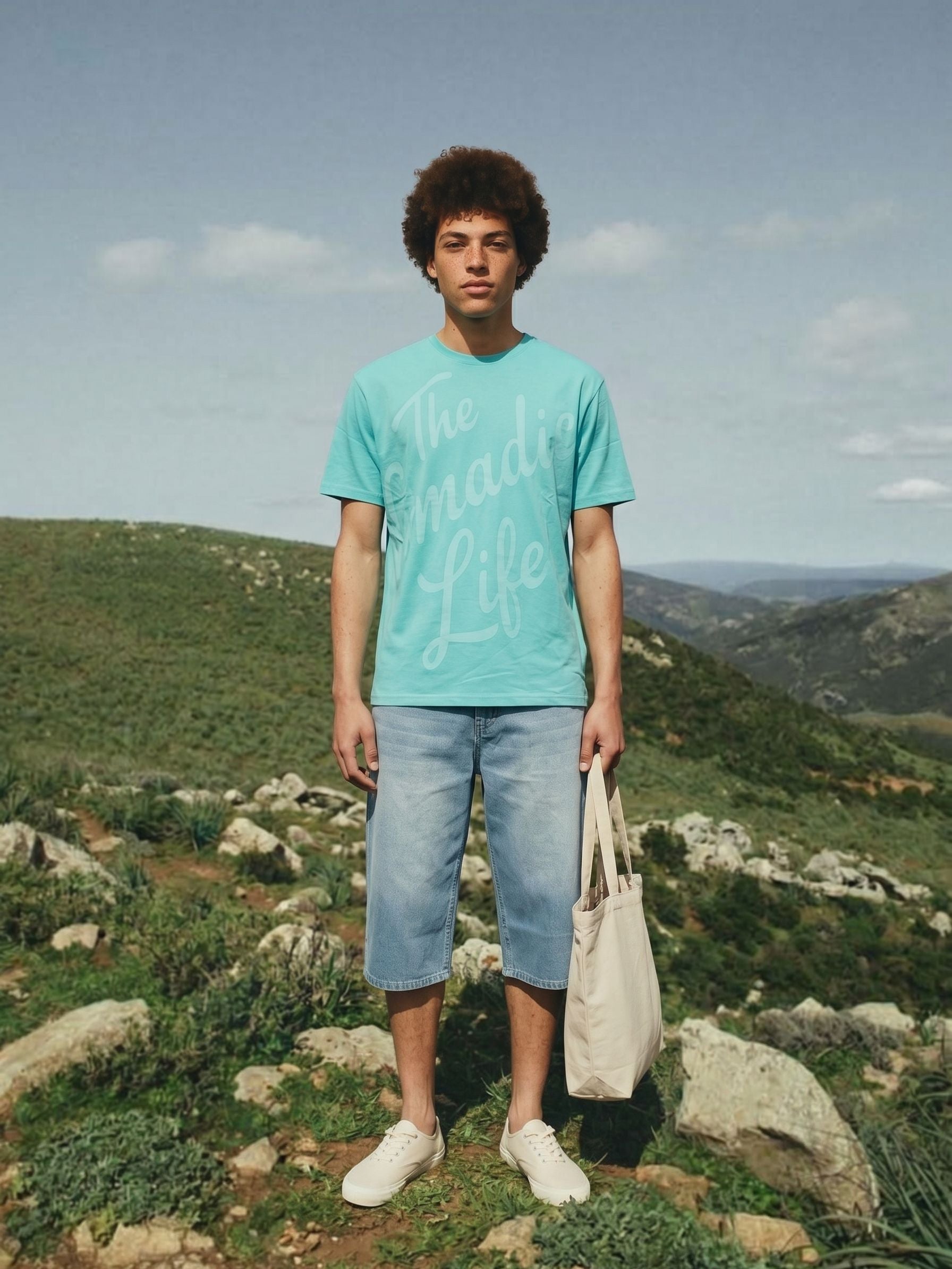 Men's Jersy 200 Gsm Aqua Green Regular Fit T Shirt